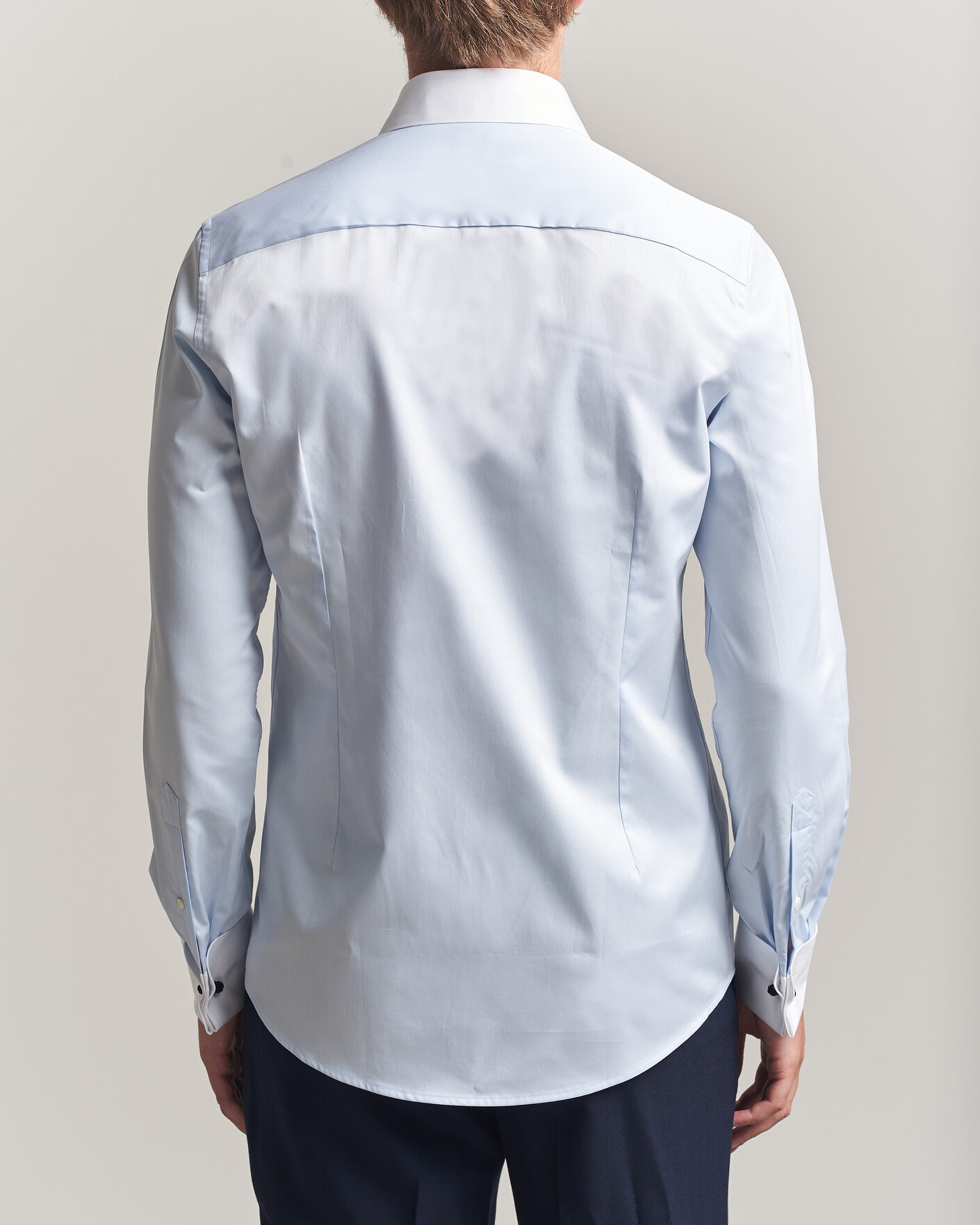 Homme | Chemises | Stenströms | Slimline White Collar Whinchester Shirt Blue