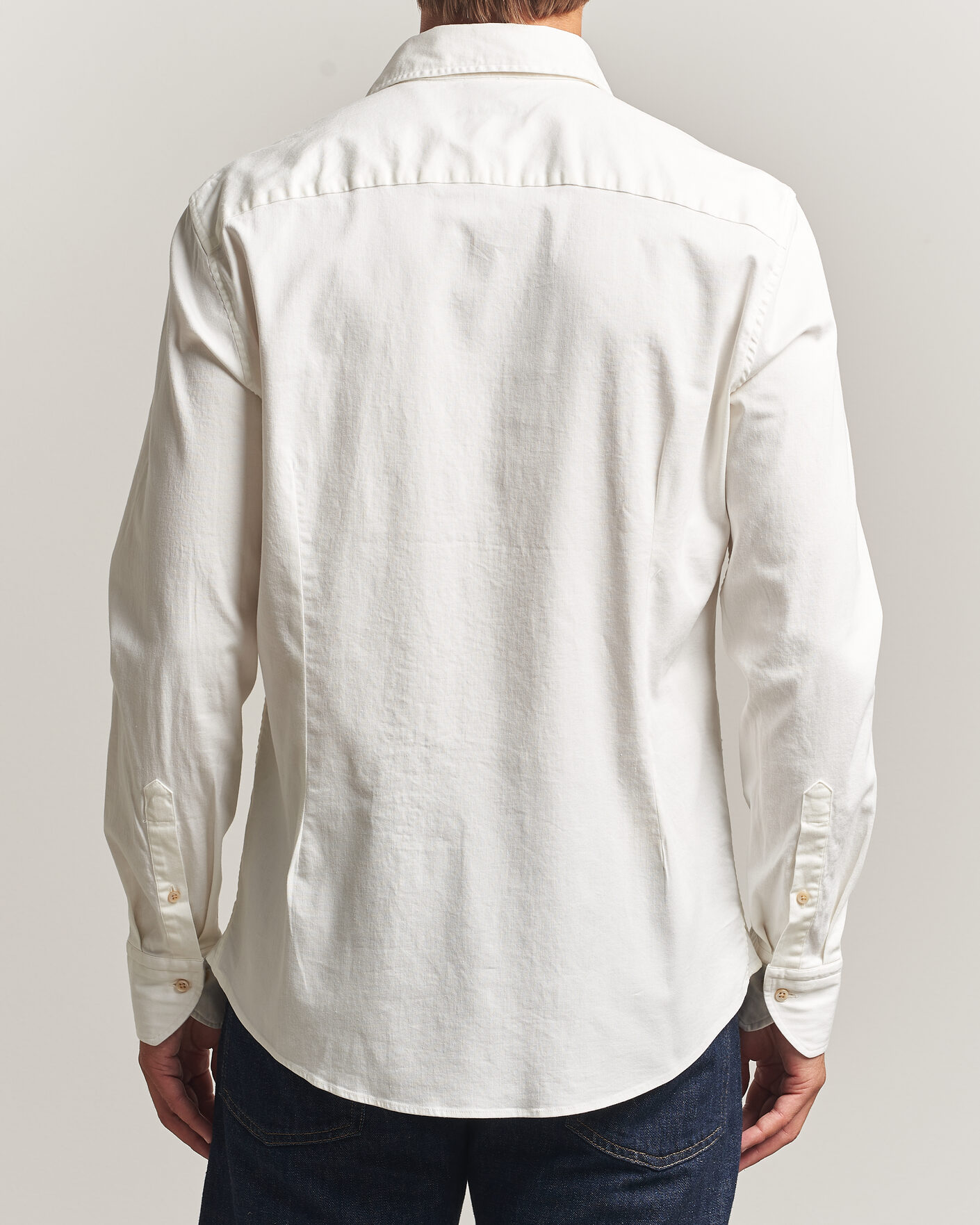 Homme | Chemises | Stenströms | Slimline Garment Washed Shirt Off White Denim
