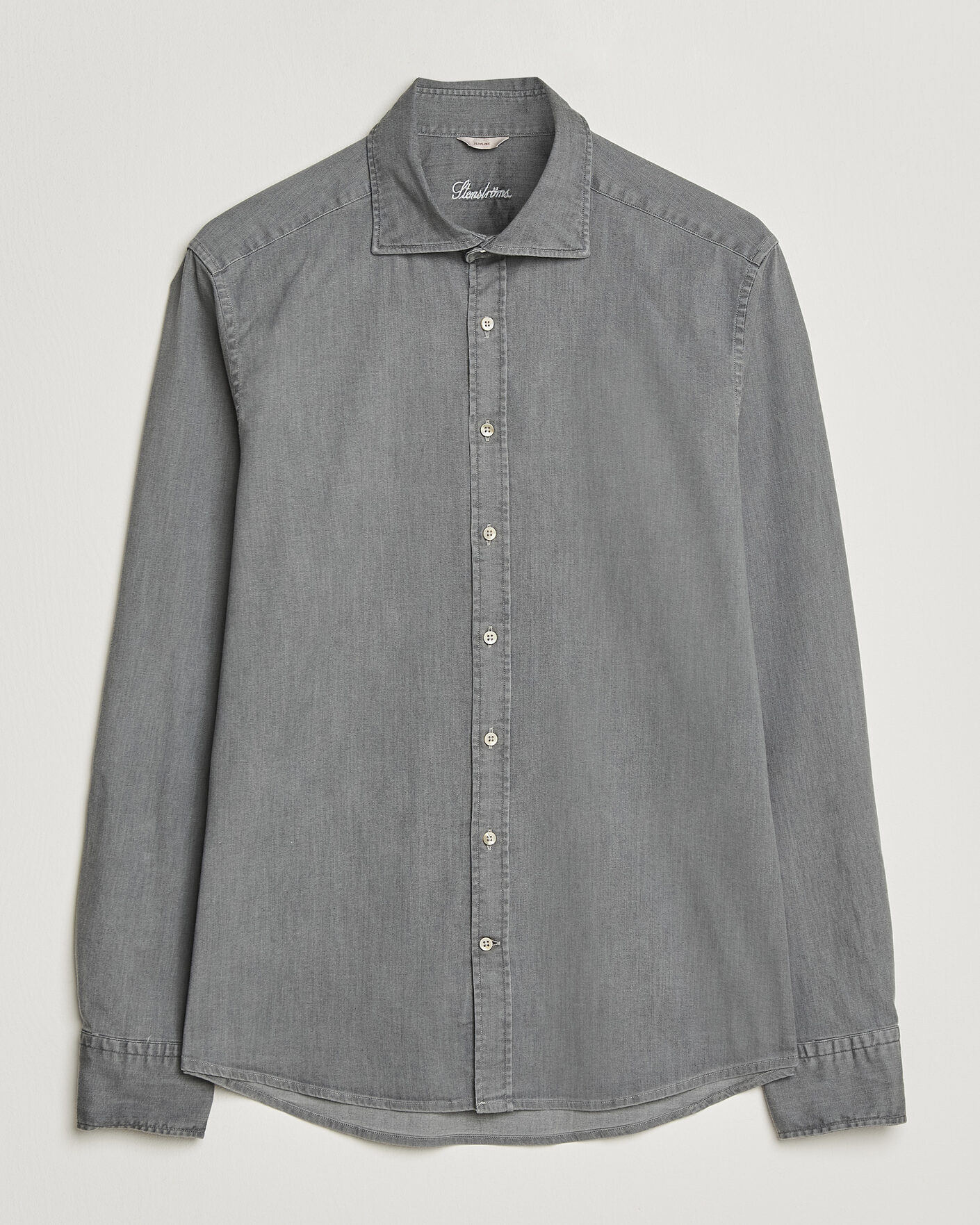 Heren | Overhemden | Stenströms | Slimline Garment Washed Shirt Grey Denim