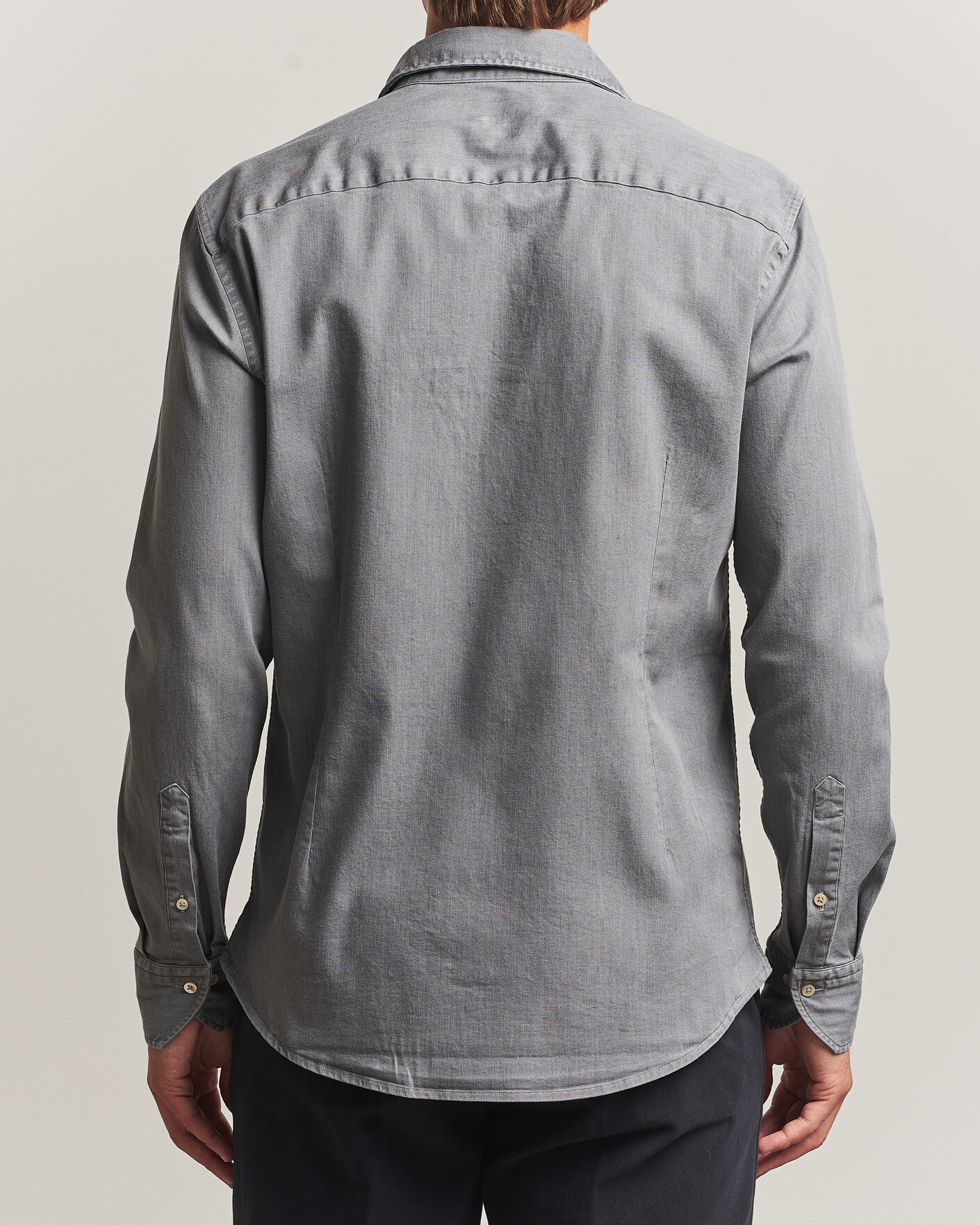 Heren | Overhemden | Stenströms | Slimline Garment Washed Shirt Grey Denim