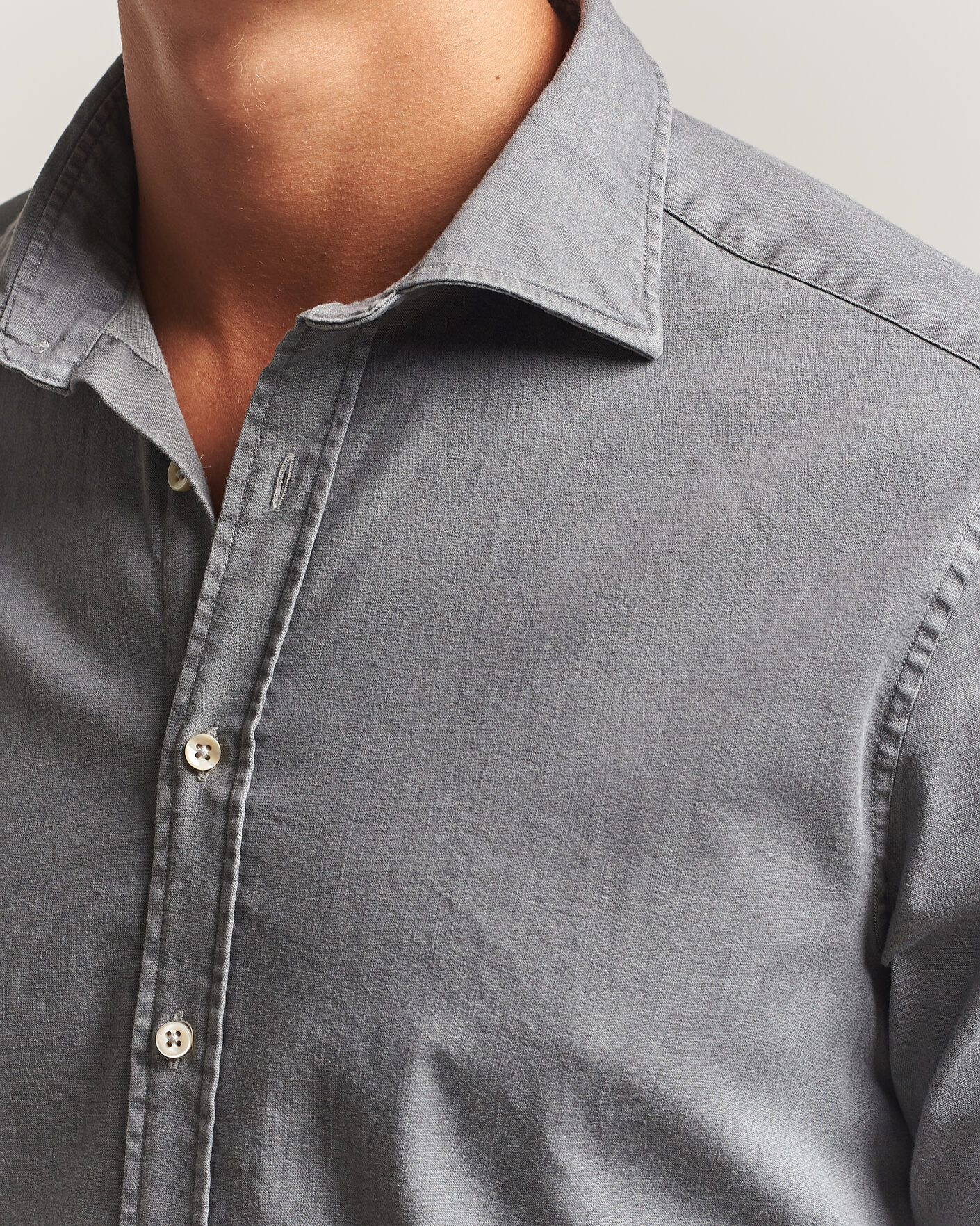 Heren | Overhemden | Stenströms | Slimline Garment Washed Shirt Grey Denim