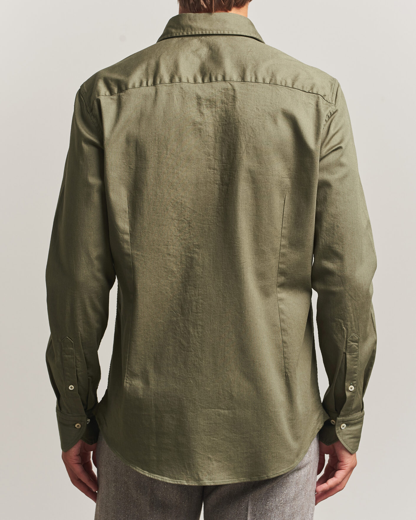 Homme | Chemises | Stenströms | Slimline Garment Washed Shirt Green Denim