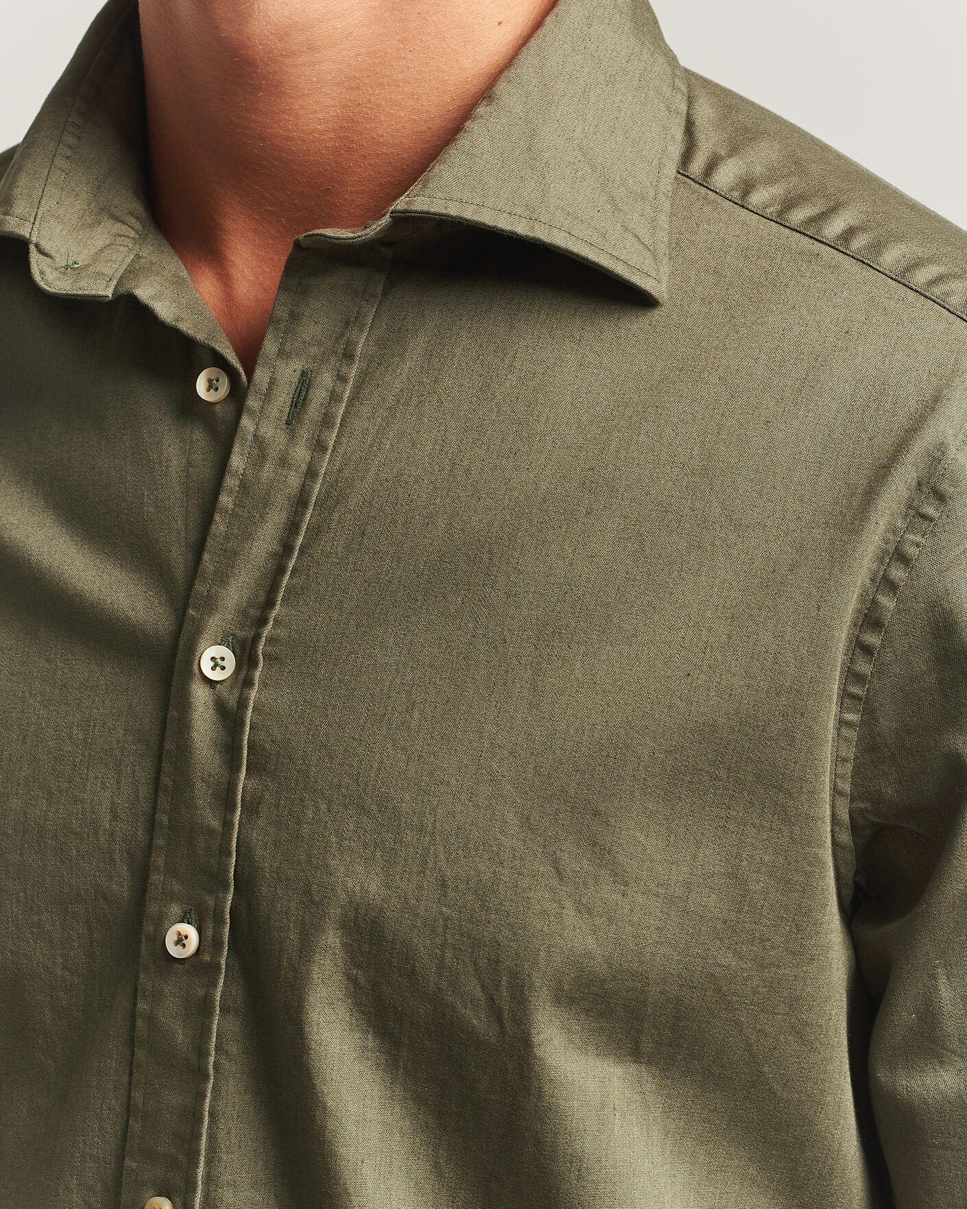 Homme | Chemises | Stenströms | Slimline Garment Washed Shirt Green Denim