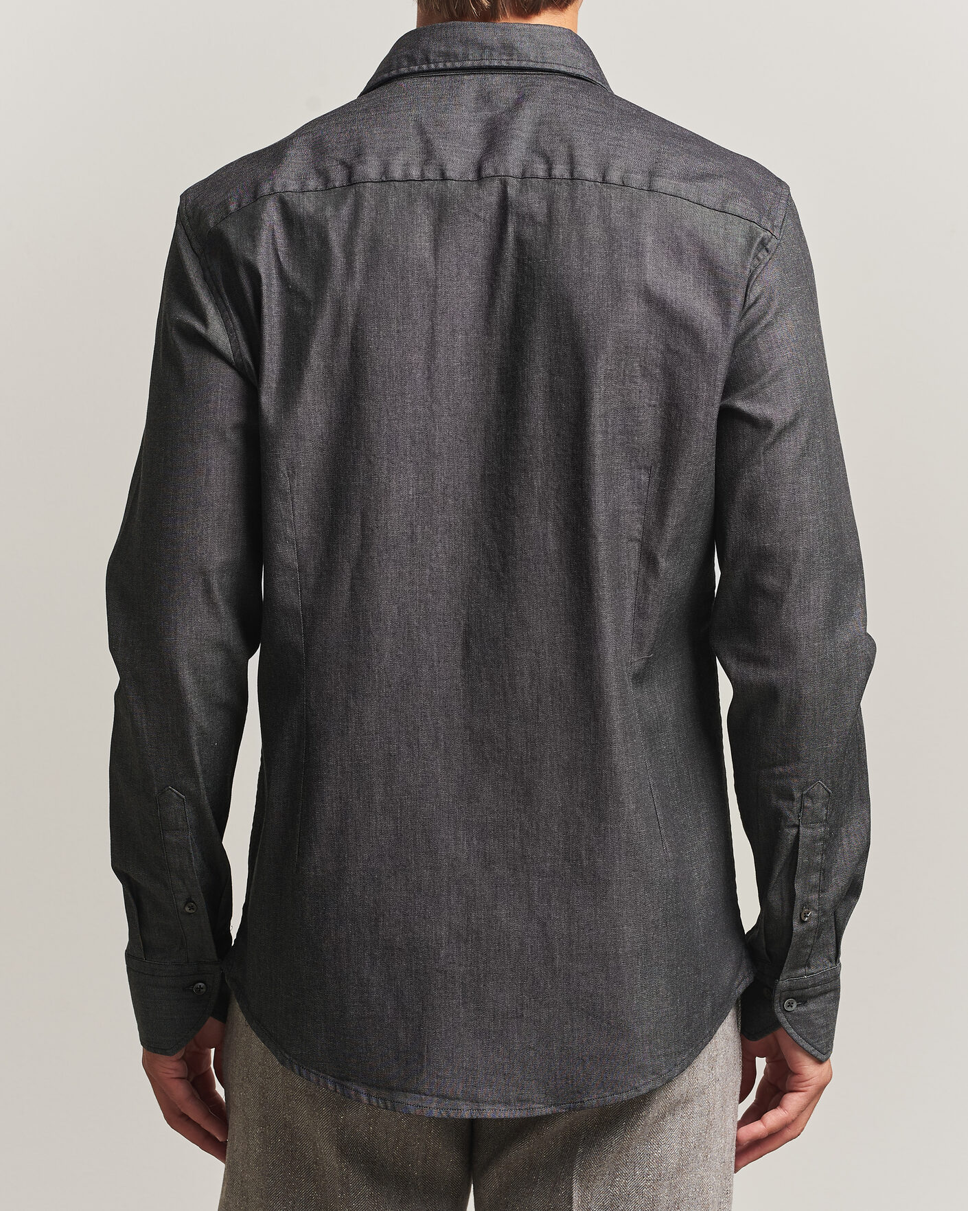 Heren | Overhemden | Stenströms | Slimline Garment Washed Shirt Black Denim