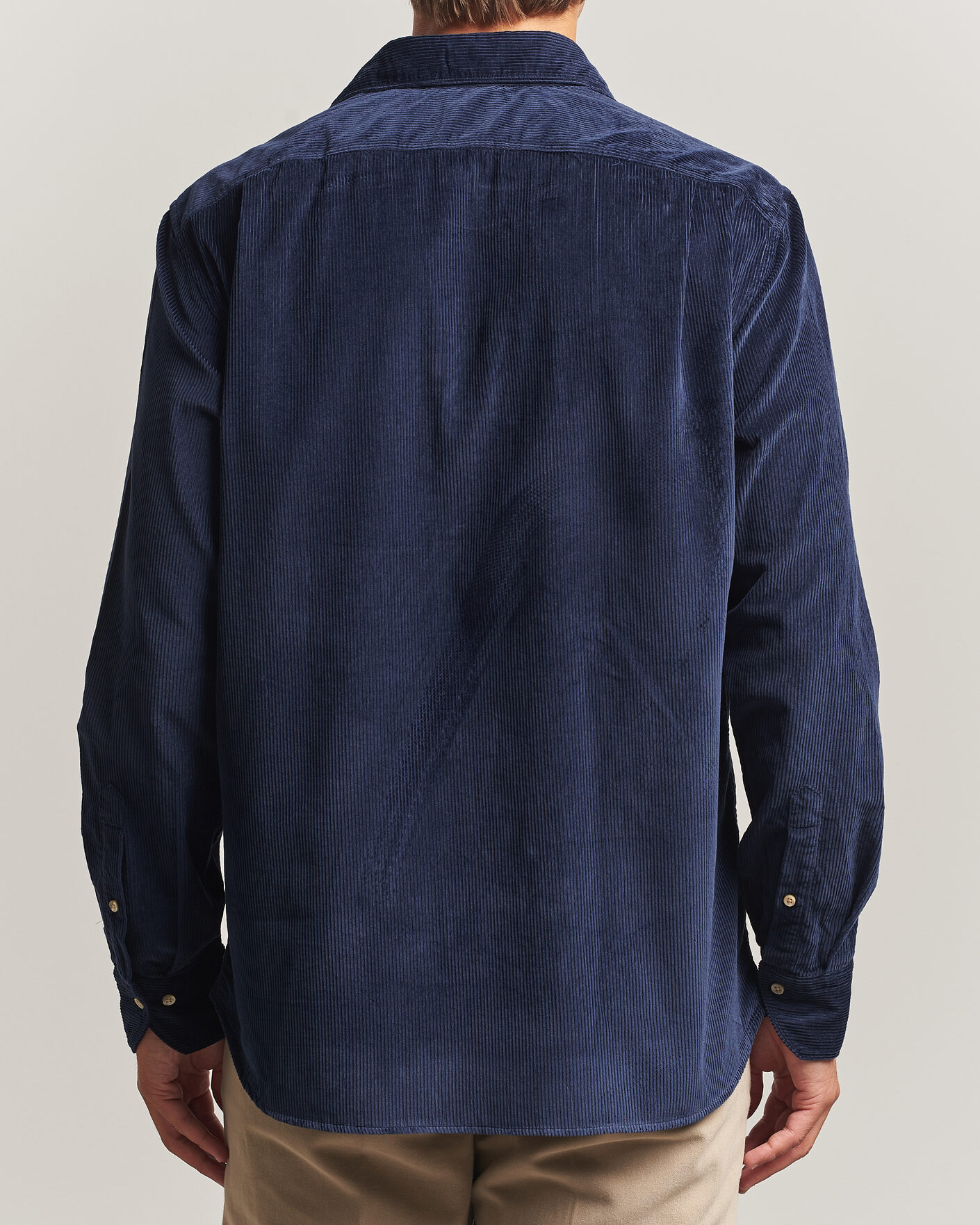 Homme | Chemises | Stenströms | Regular Fit Cord Pocket Shirt Navy