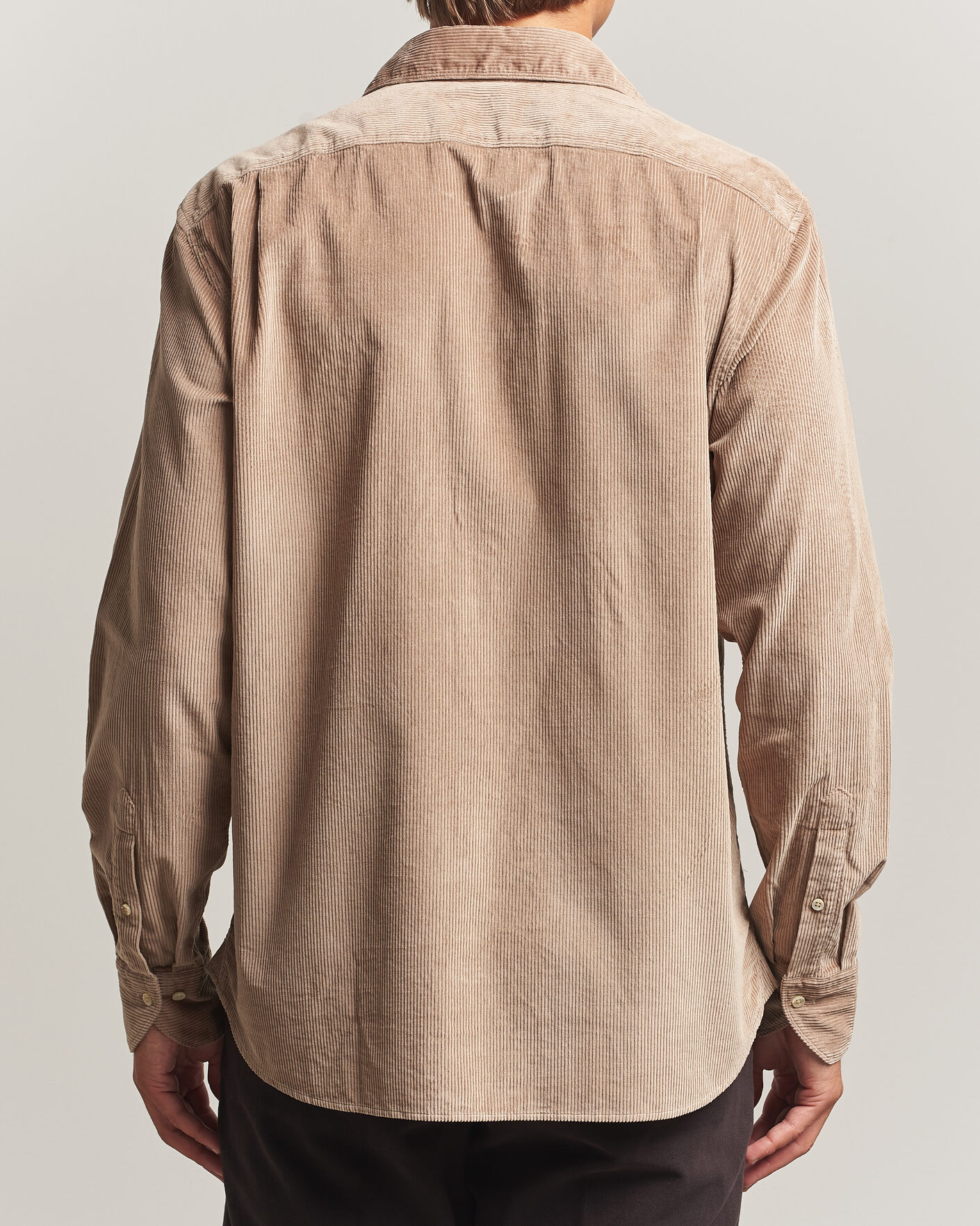 Heren | Overhemden | Stenströms | Regular Fit Cord Pocket Shirt Light Brown