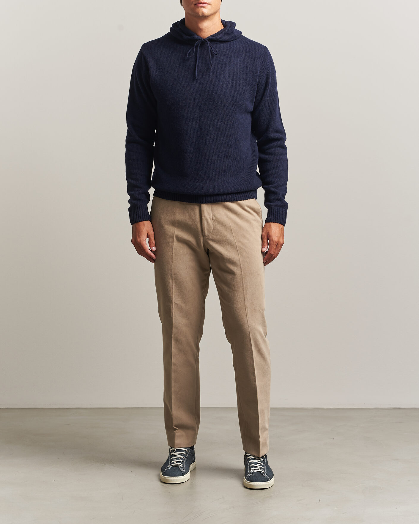 Homme | Pulls Et Tricots | Stenströms | Brushed Merino Hood Navy