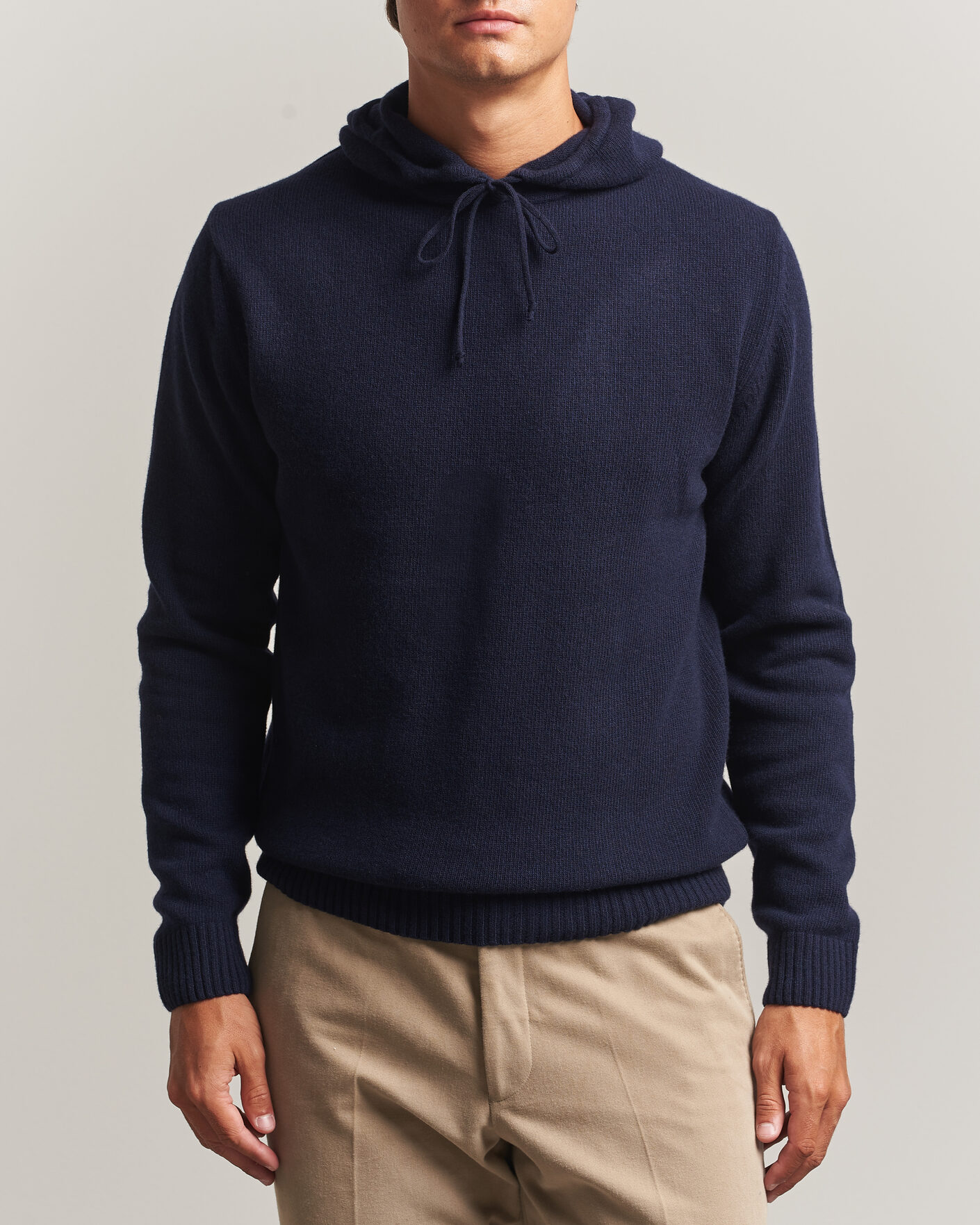 Homme | Pulls Et Tricots | Stenströms | Brushed Merino Hood Navy