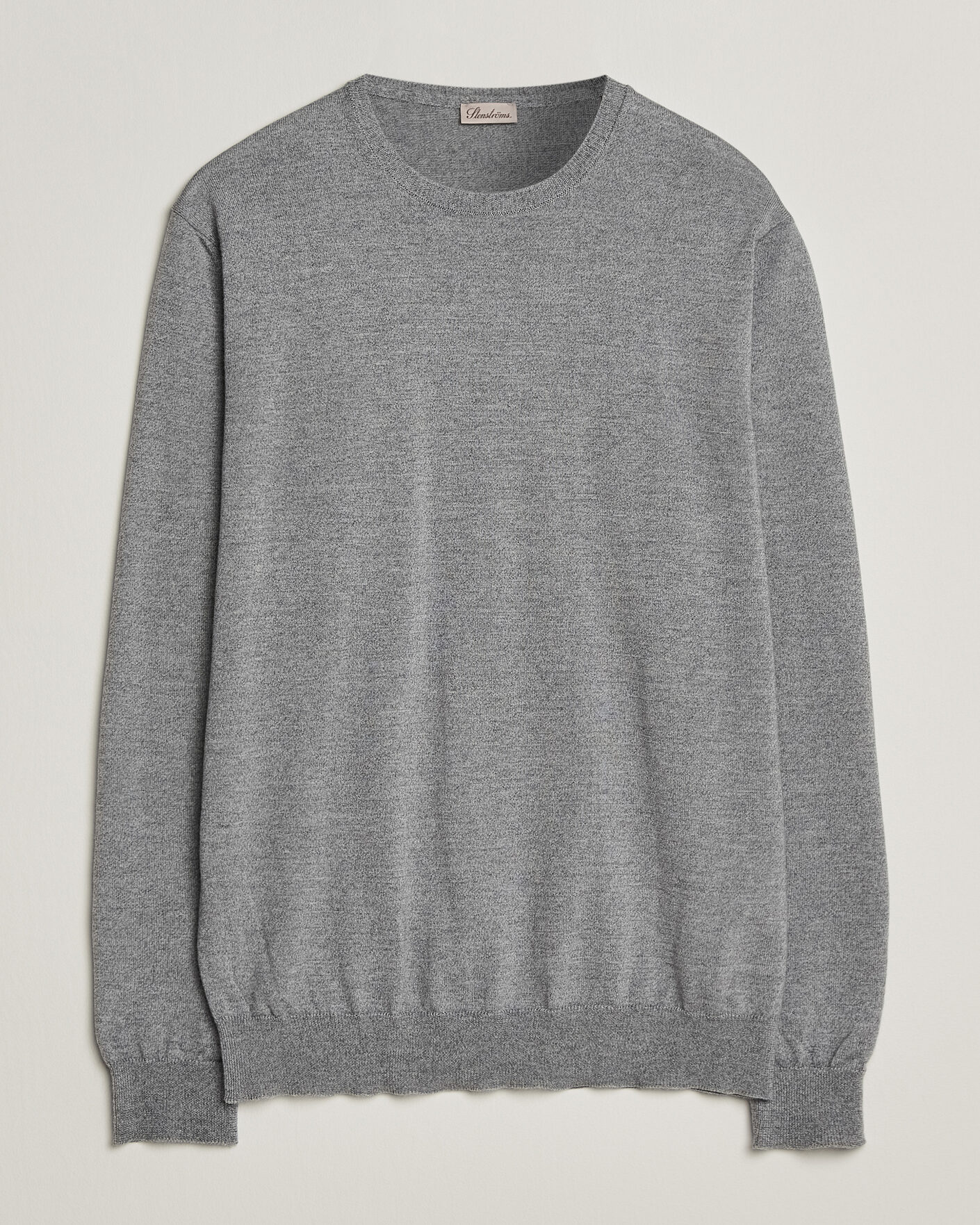 Homme | Pulls Et Tricots | Stenströms | Merino Crew Neck Grey Mouline