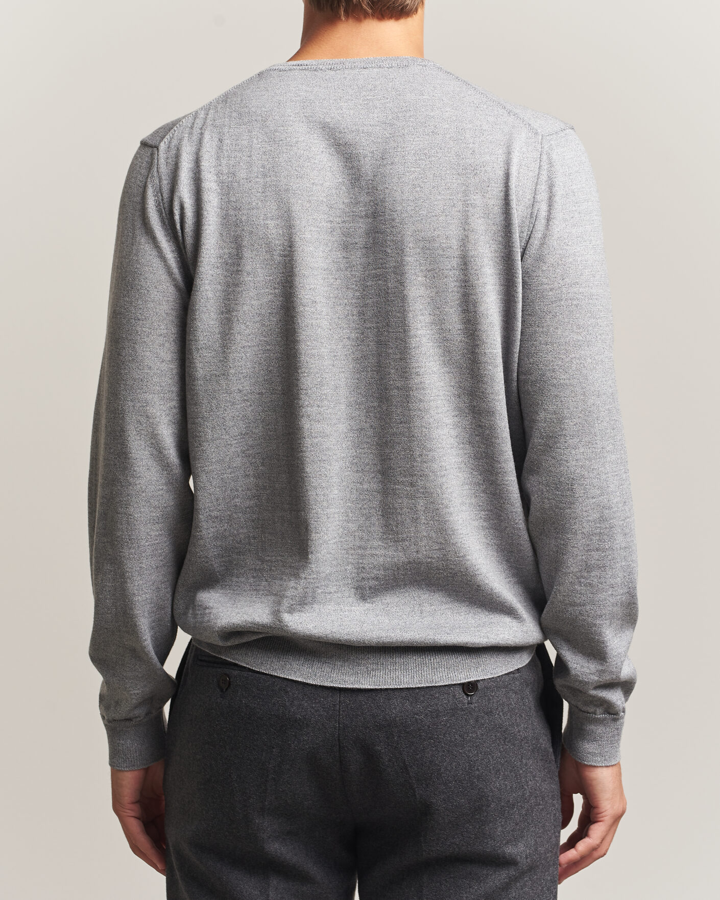 Homme | Pulls Et Tricots | Stenströms | Merino Crew Neck Grey Mouline
