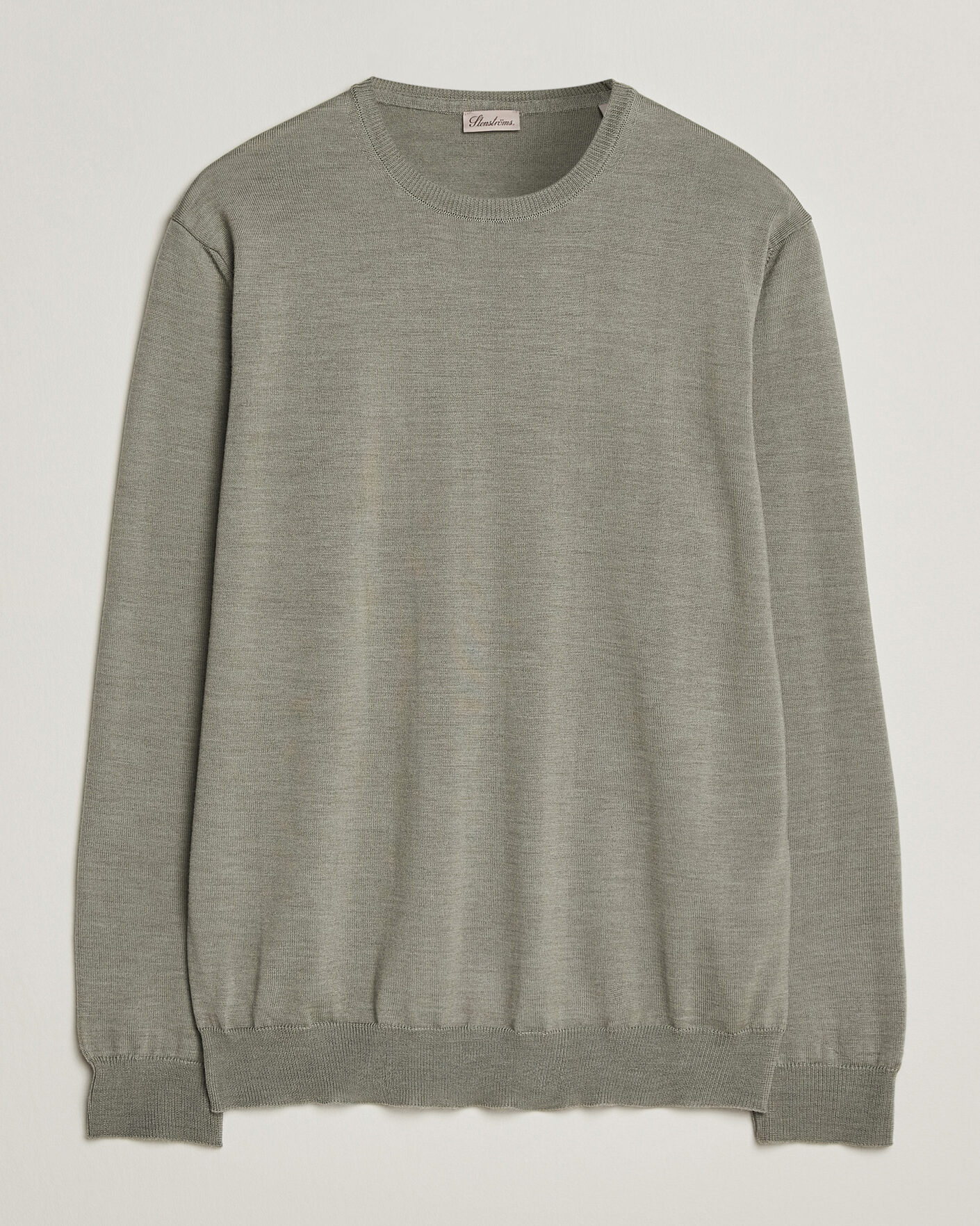Homme | Pulls Et Tricots | Stenströms | Merino Crew Neck Green/Grey