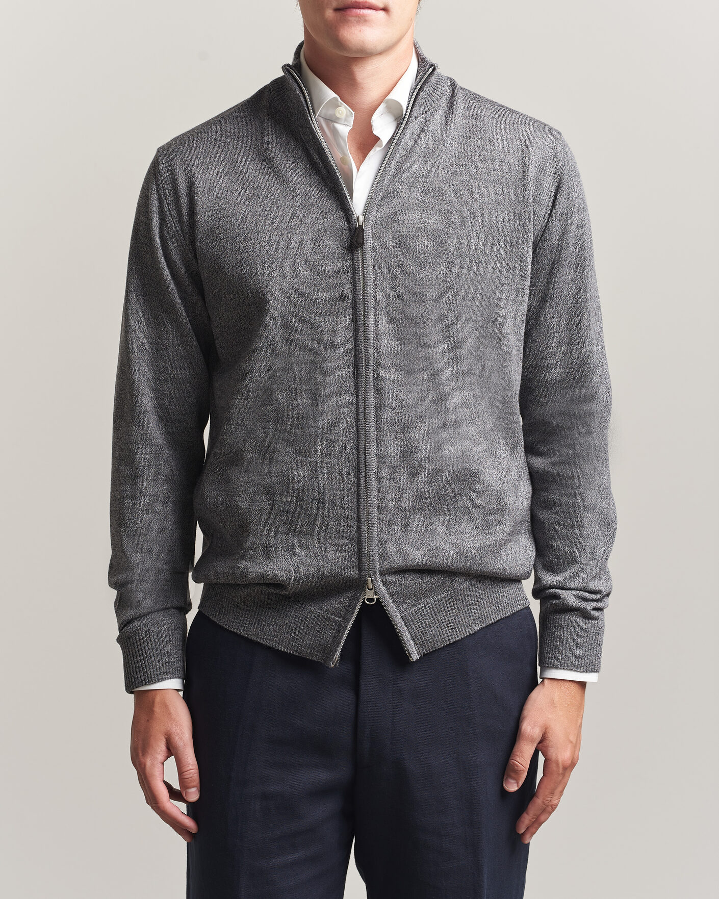 Homme | Pulls Et Tricots | Stenströms | Merino Full Zip Grey