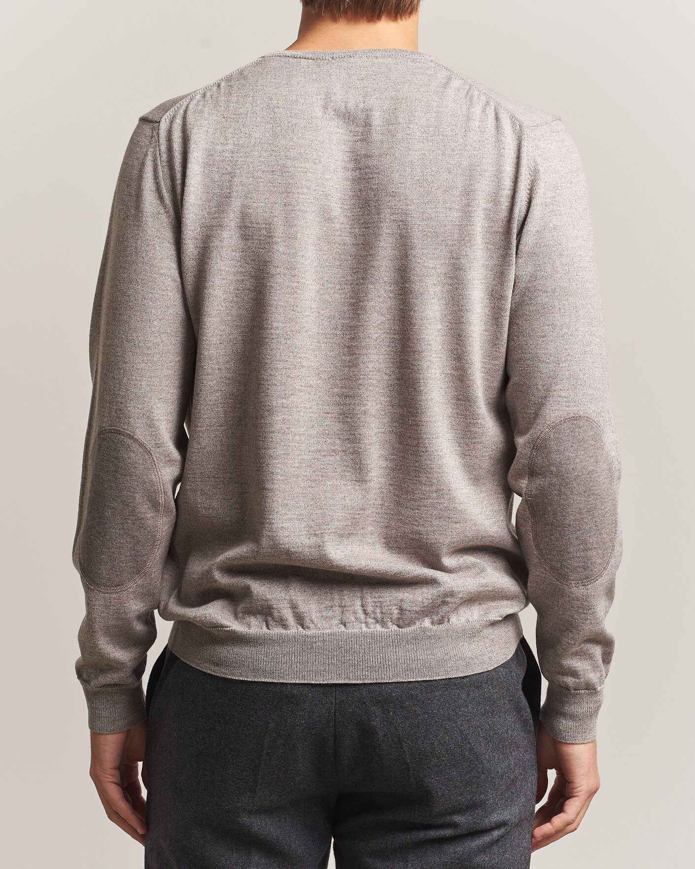 Homme | Pulls Et Tricots | Stenströms | Merino Patch Crew Neck Beige