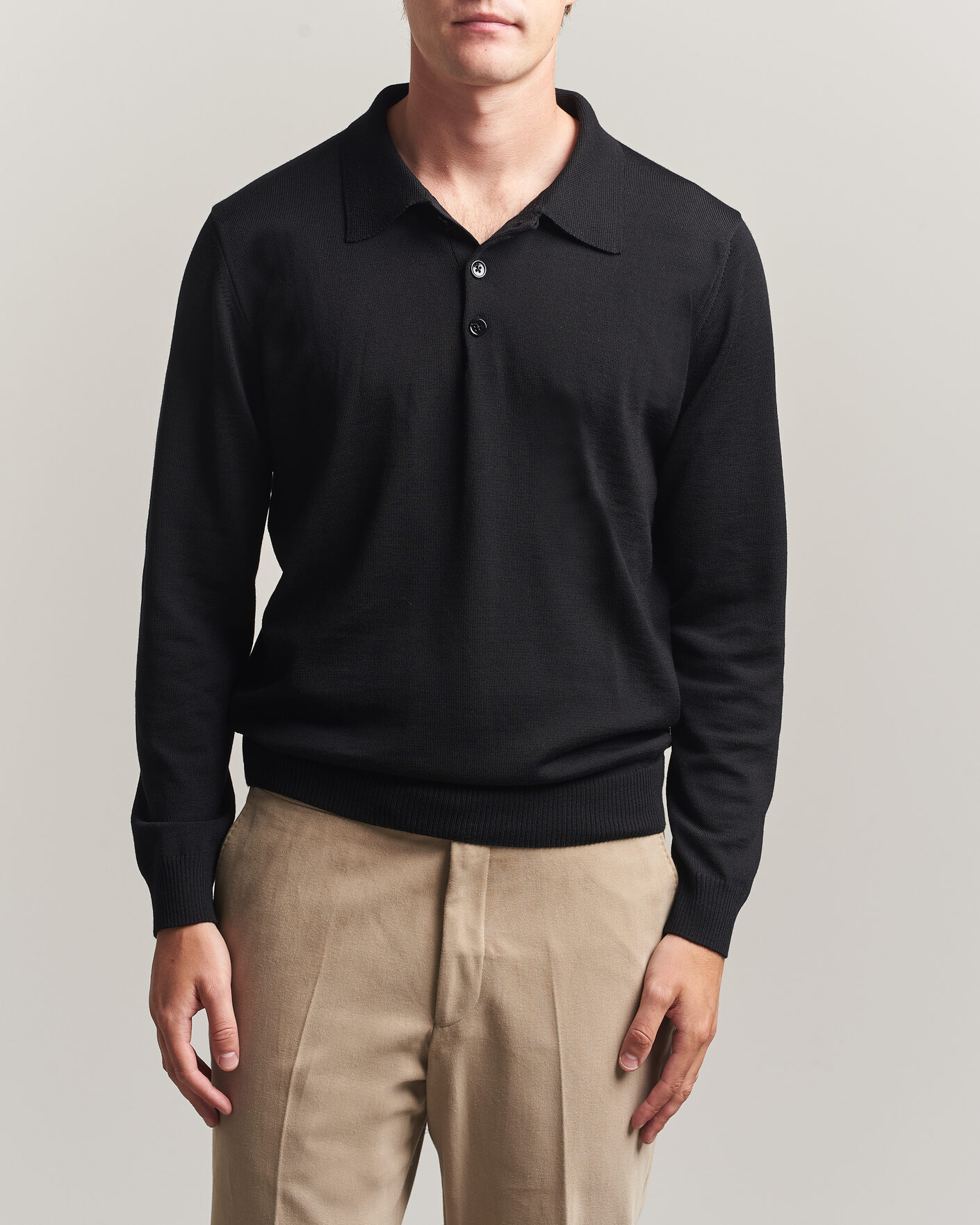 Homme | Pulls Et Tricots | Stenströms | Merino Polo Black