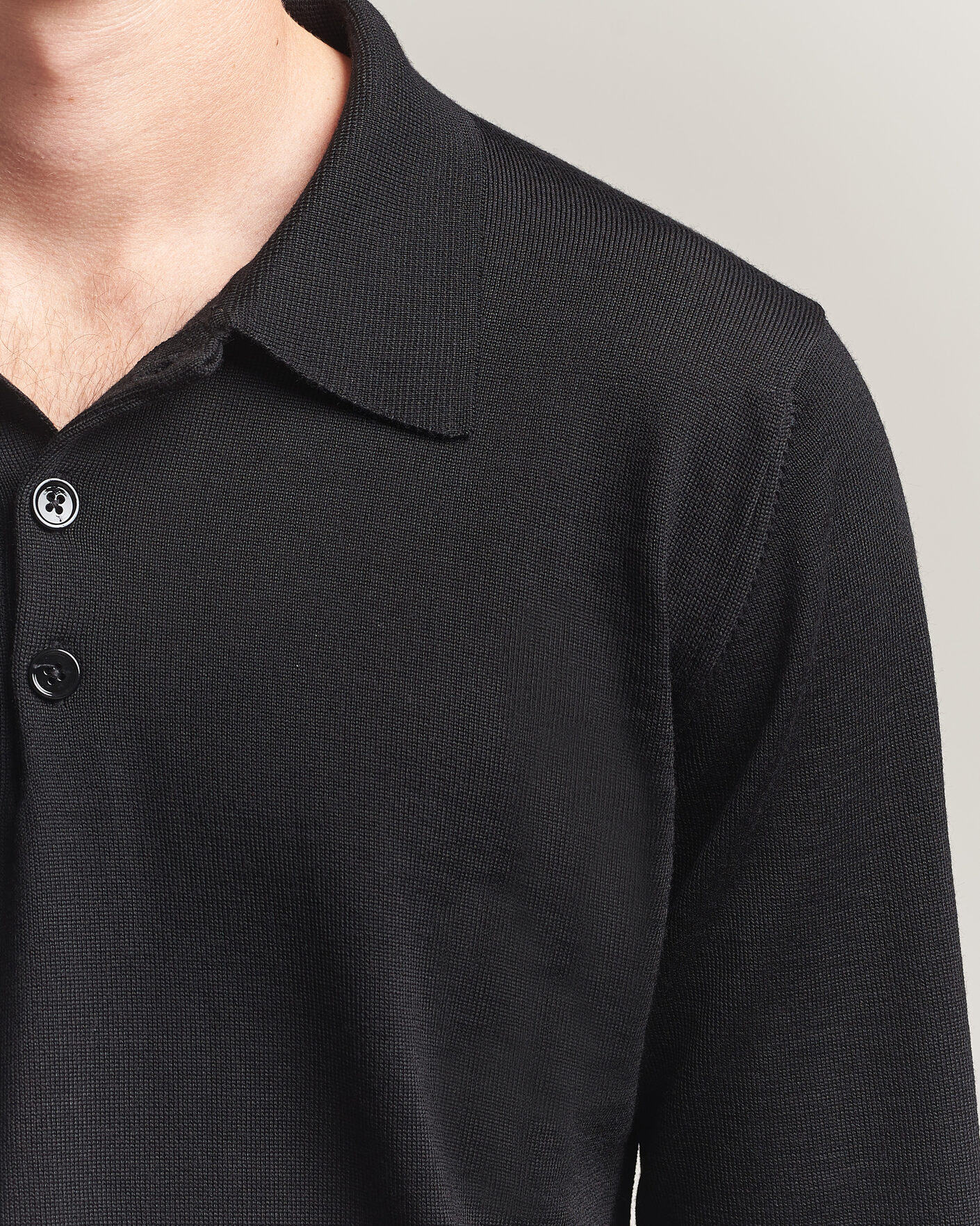 Homme | Pulls Et Tricots | Stenströms | Merino Polo Black