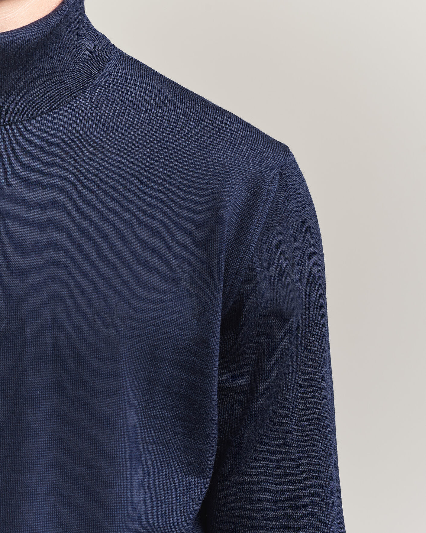 Heren | Truien | Stenströms | Merino Rollneck Navy