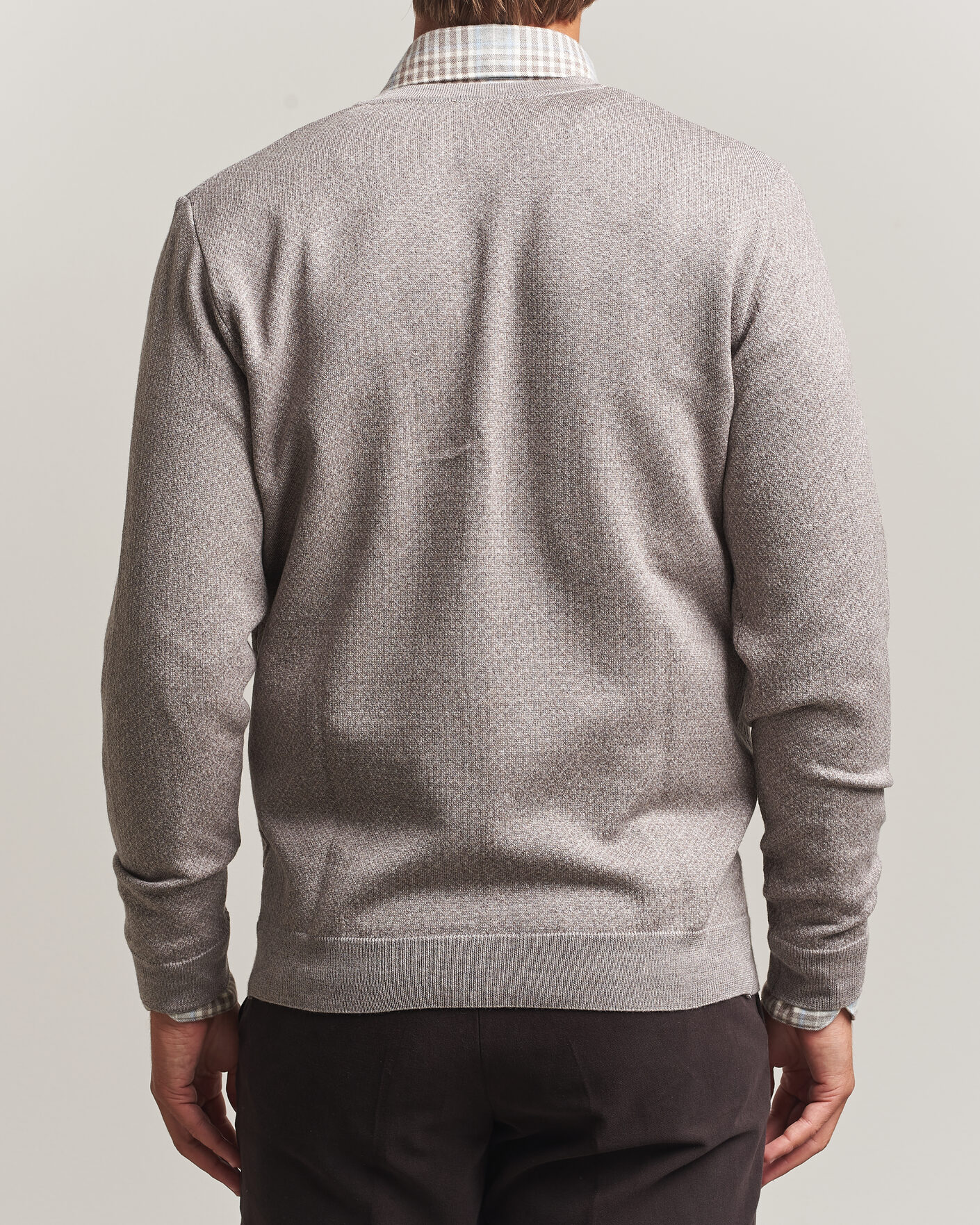 Heren | Truien | Stenströms | Merino Jaquard Cardigan Beige