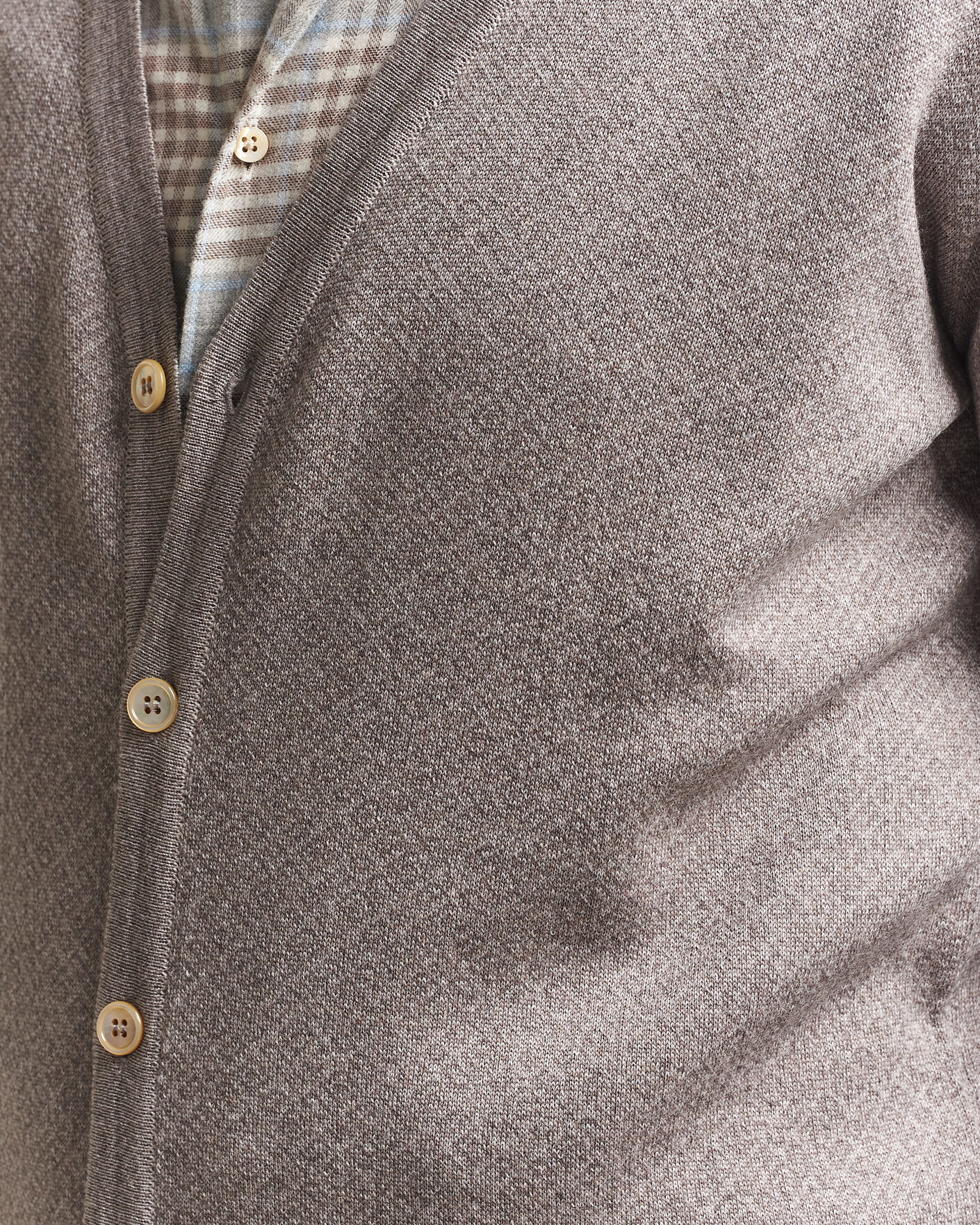 Heren | Truien | Stenströms | Merino Jaquard Cardigan Beige