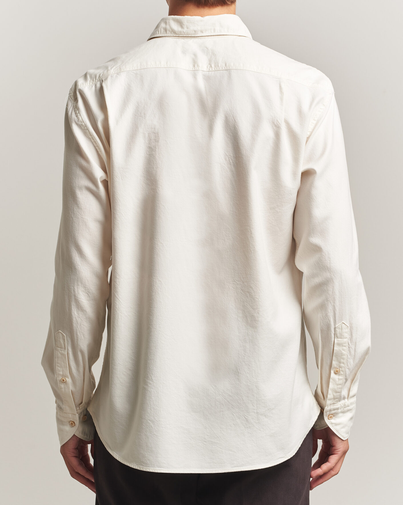 Homme | Chemises | Stenströms | Regular Fit Cut Away Flannel Shirt Off White