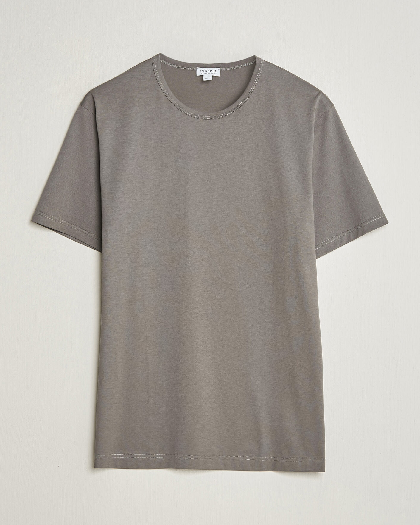 Homme | T-shirts | Sunspel | Crew Neck Q82 Cotton T-Shirt Smoke Grey
