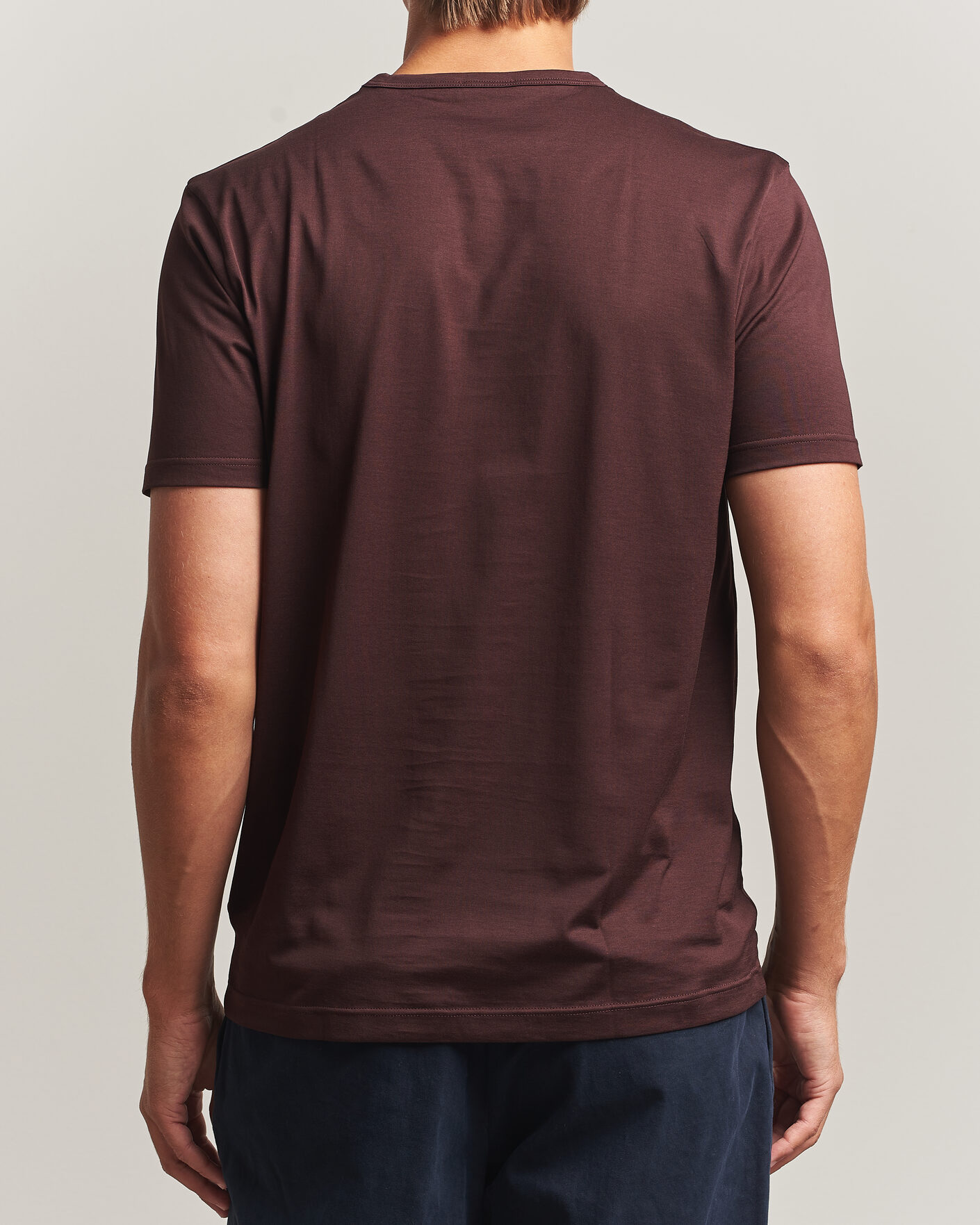 Heren | T-shirts | Sunspel | Crew Neck Q82 Cotton T-Shirt Dark Brown