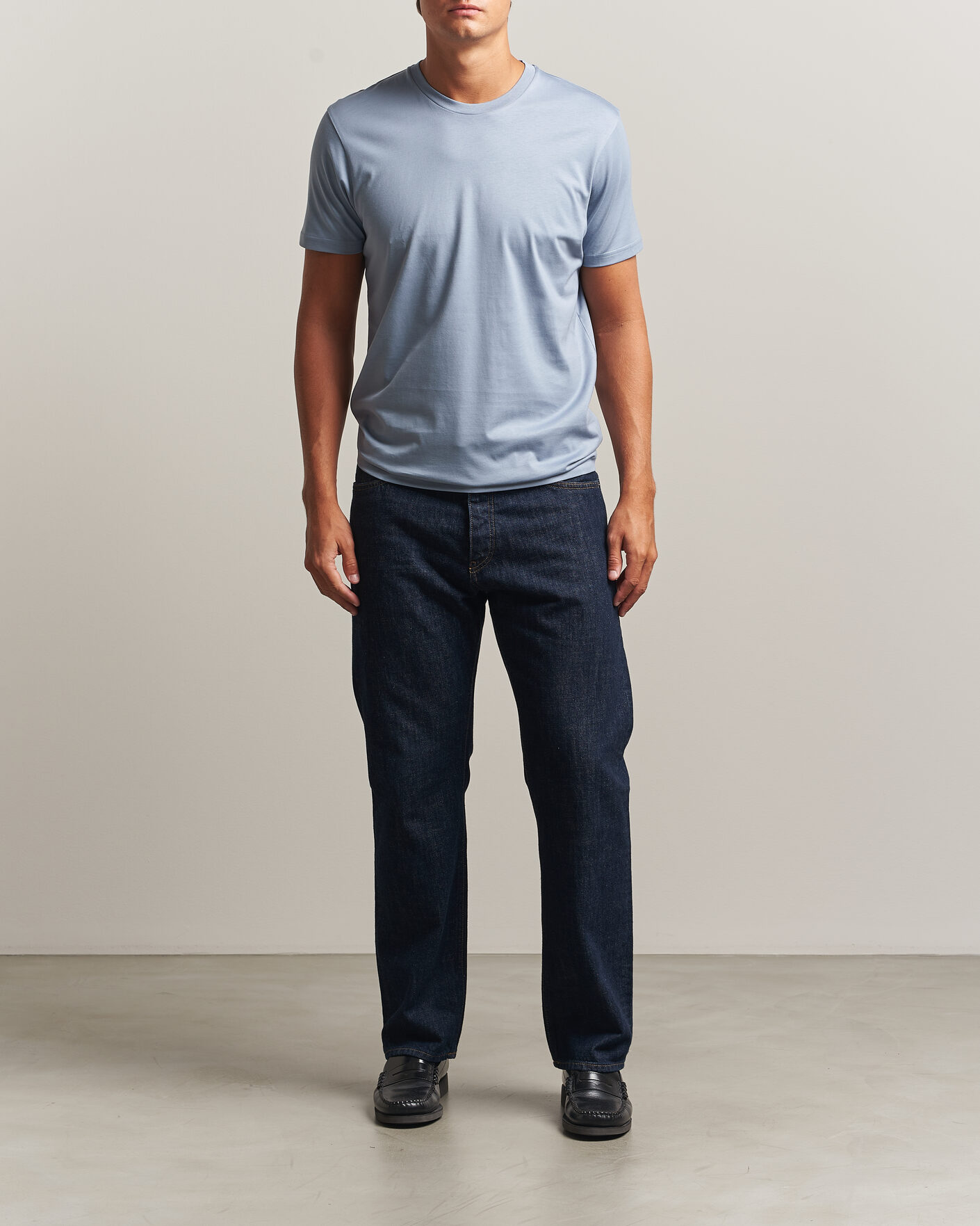 Heren | T-shirts | Sunspel | Riviera Midweight T-Shirt Powder Blue
