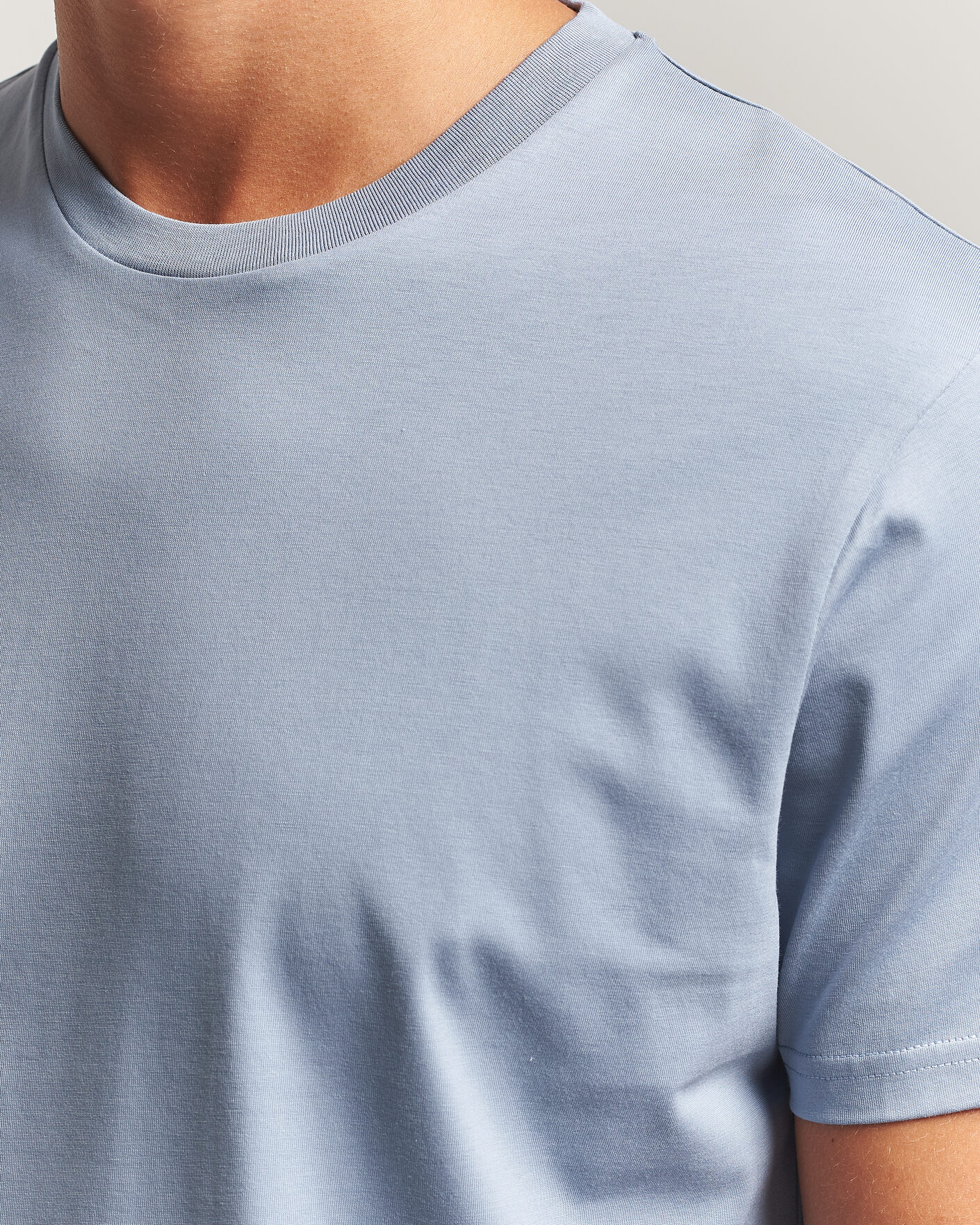 Heren | T-shirts | Sunspel | Riviera Midweight T-Shirt Powder Blue