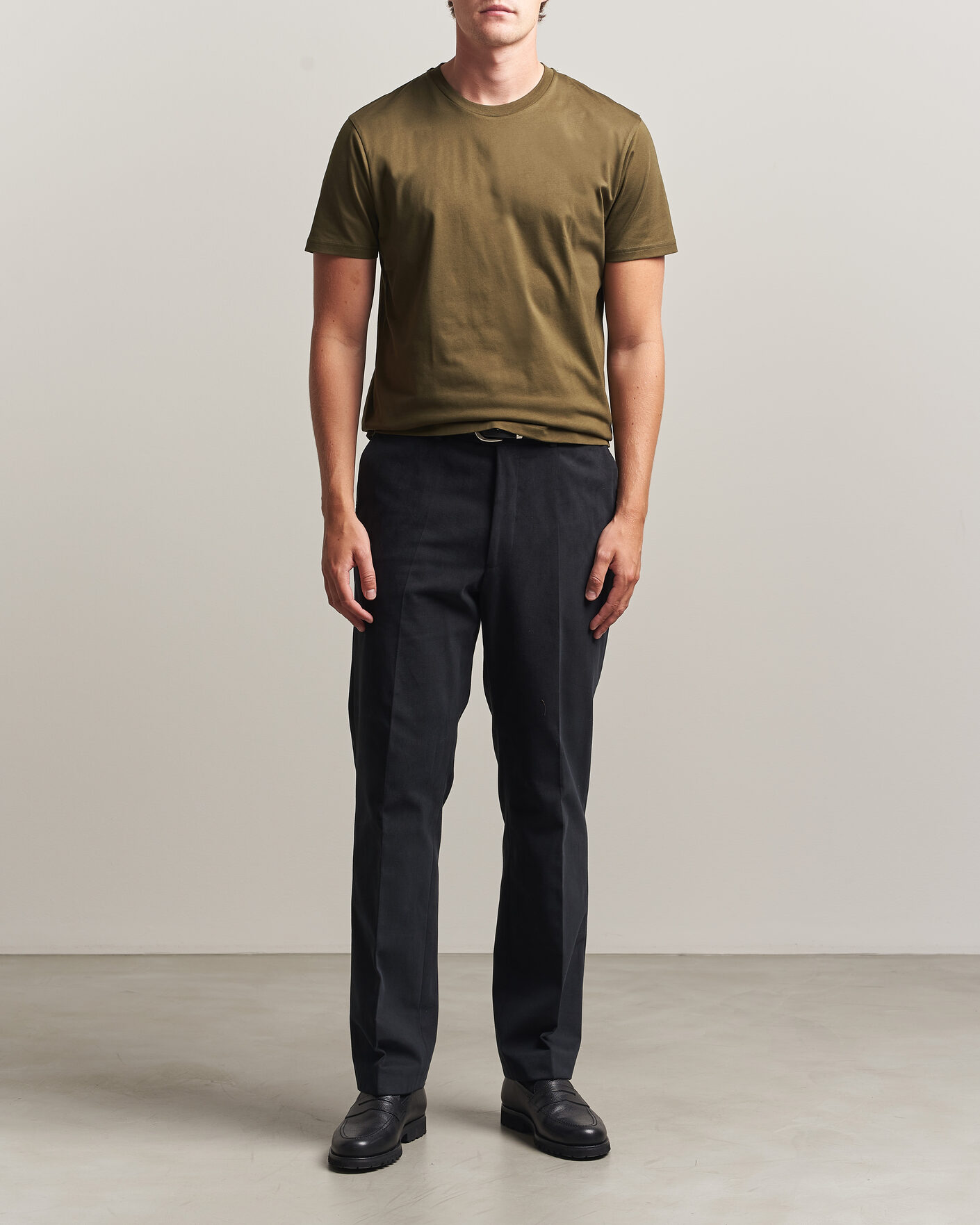 Heren | T-shirts | Sunspel | Riviera Midweight T-Shirt Loden Green