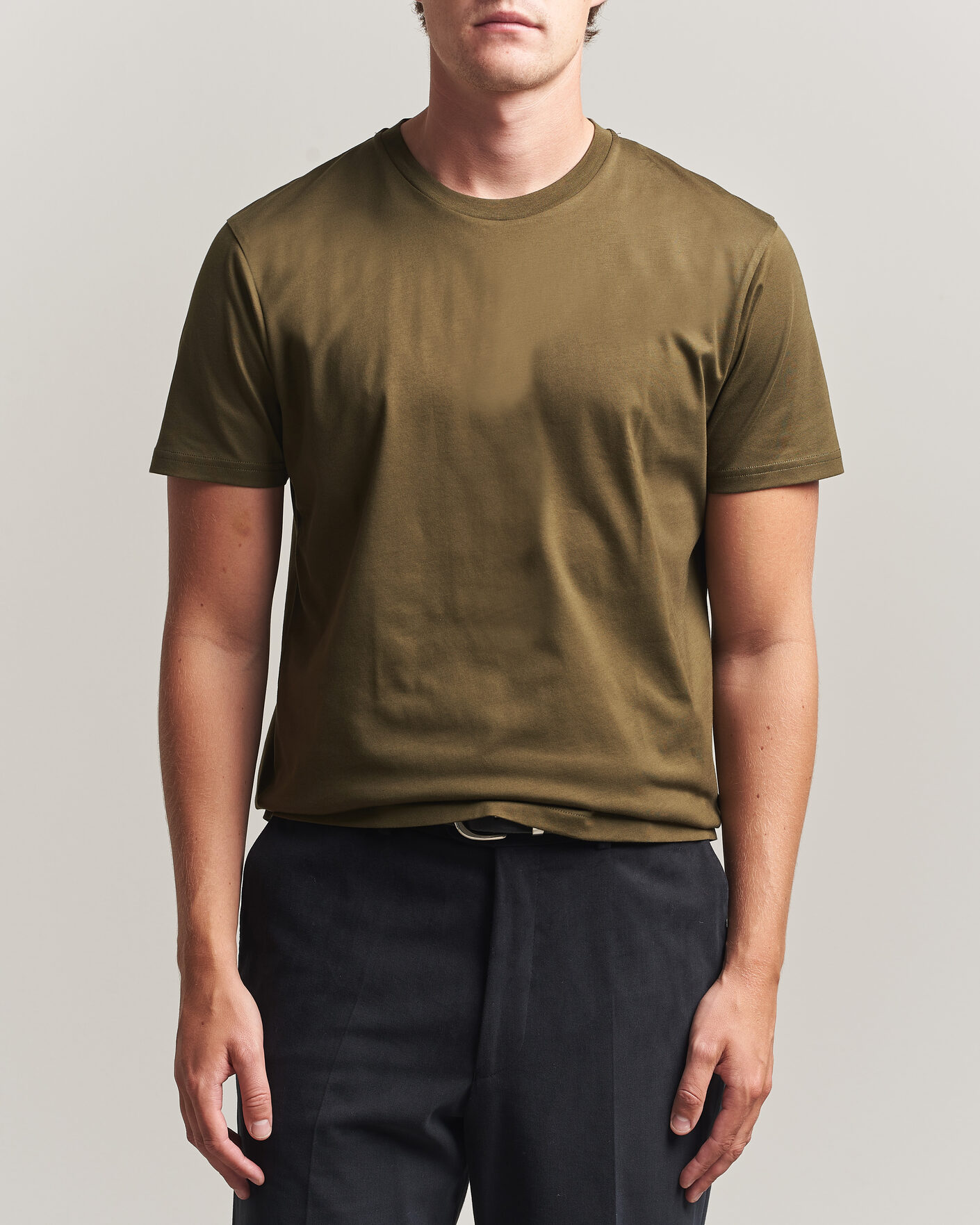 Heren | T-shirts | Sunspel | Riviera Midweight T-Shirt Loden Green