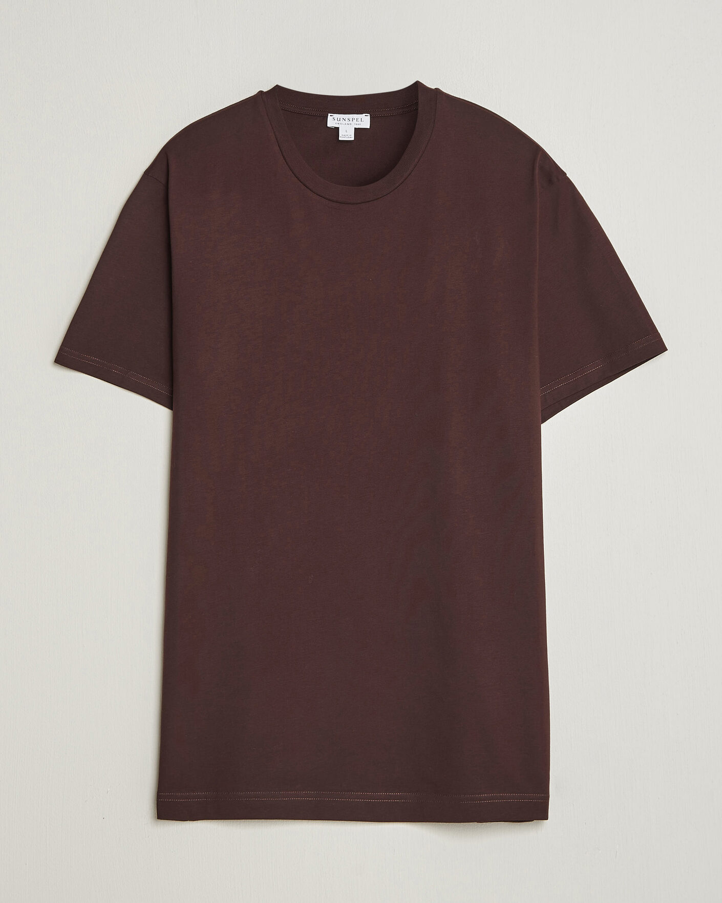 Homme | T-shirts | Sunspel | Riviera Midweight T-Shirt Dark Brown