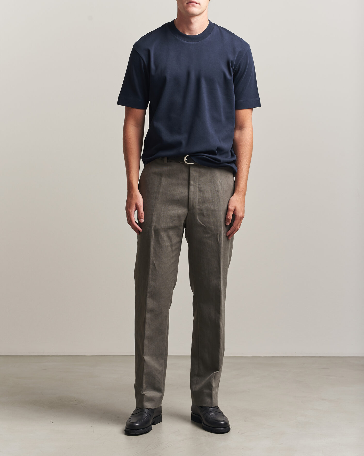 Homme | T-shirts | Sunspel | Heavy Weight Supima Cotton T-Shirt Midnight Navy