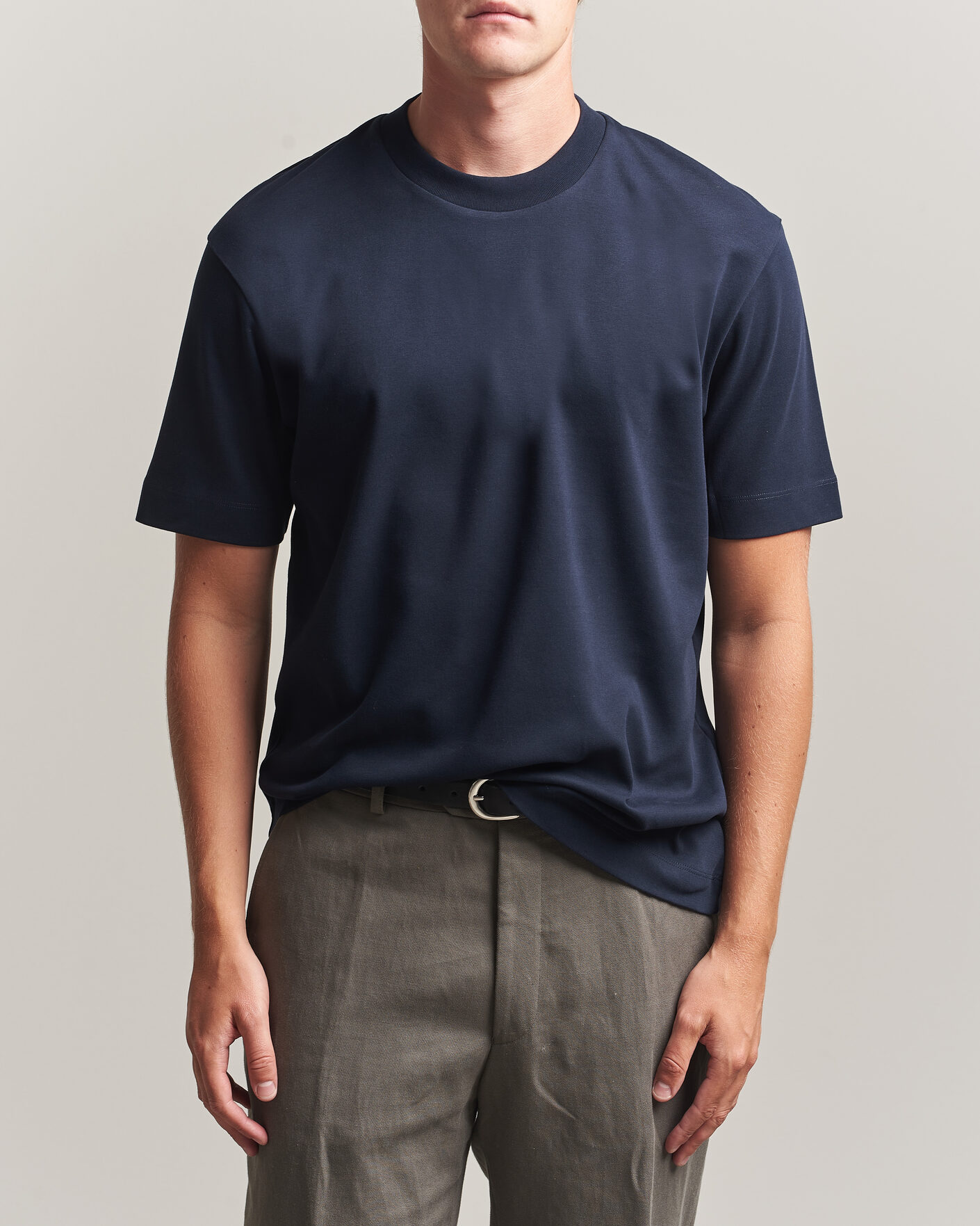 Homme | T-shirts | Sunspel | Heavy Weight Supima Cotton T-Shirt Midnight Navy