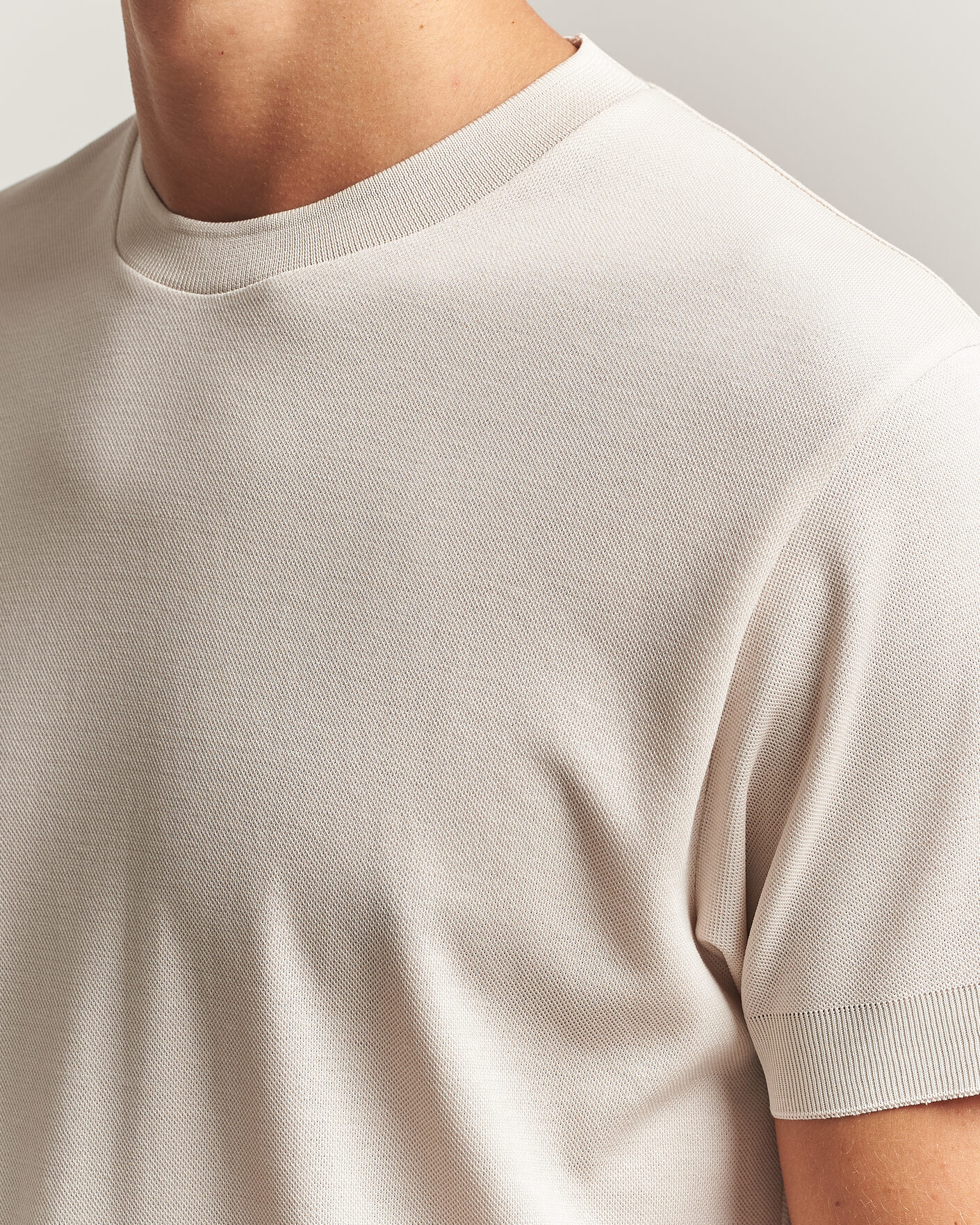 Heren | T-shirts | Sunspel | Cotton Piquet T-Shirt Swansdown