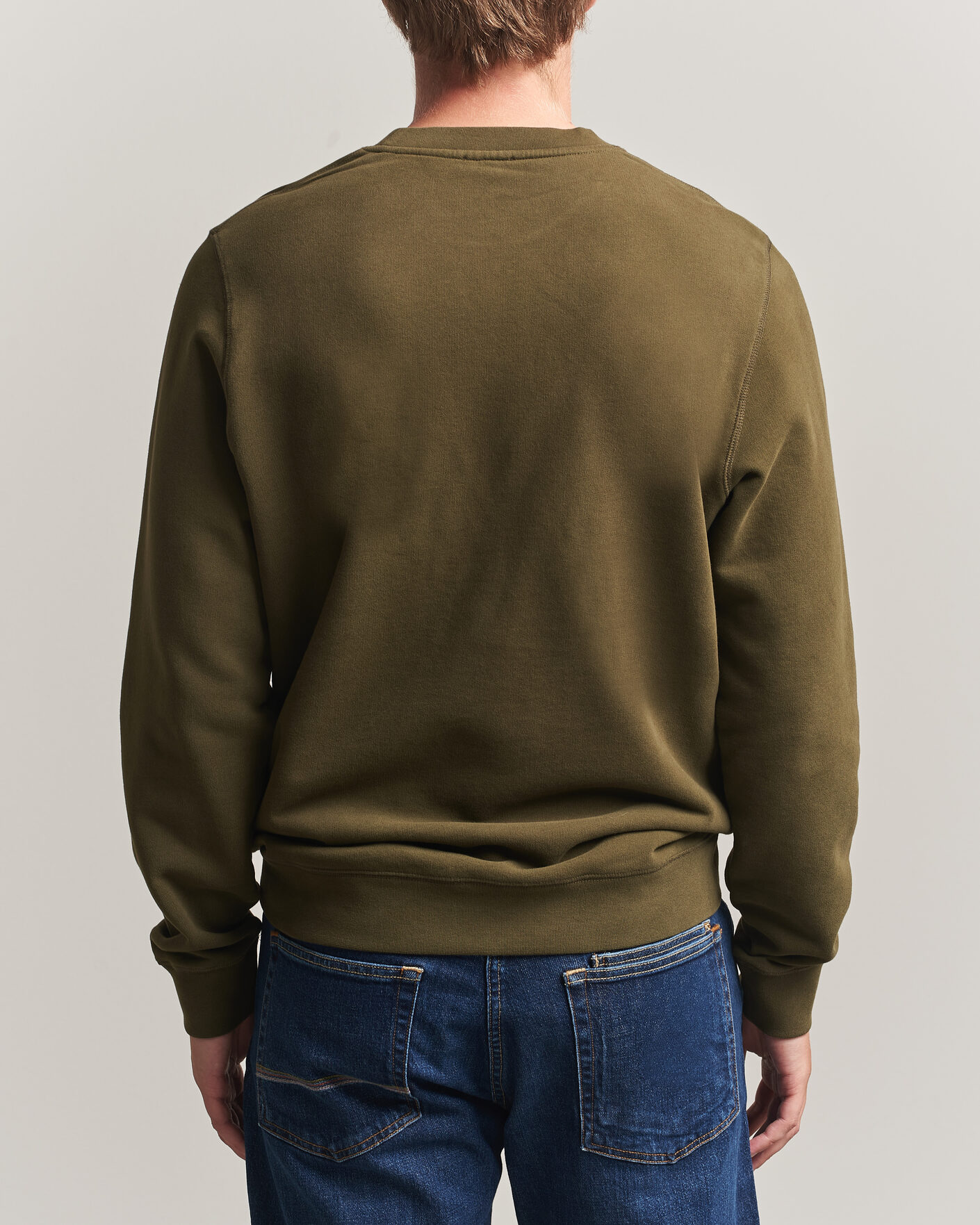 Heren | Truien | Sunspel | Loopback Sweatshirt Loden Green