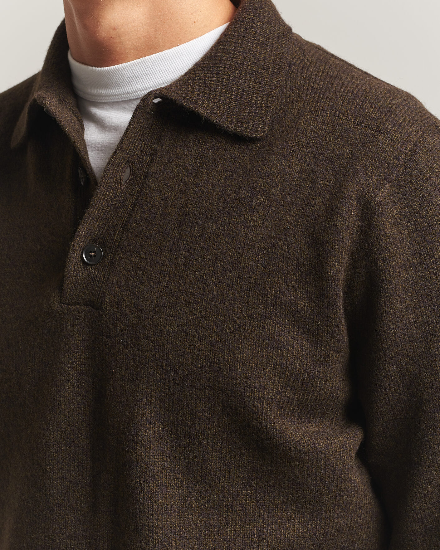 Homme | Pulls Et Tricots | Sunspel | Lambswool Poloshirt Loden Twist