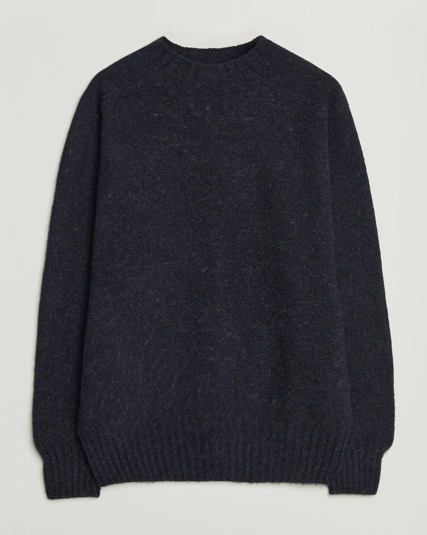Homme | Pulls Et Tricots | Sunspel | Brushed Shetland Crew Neck Dark Navy