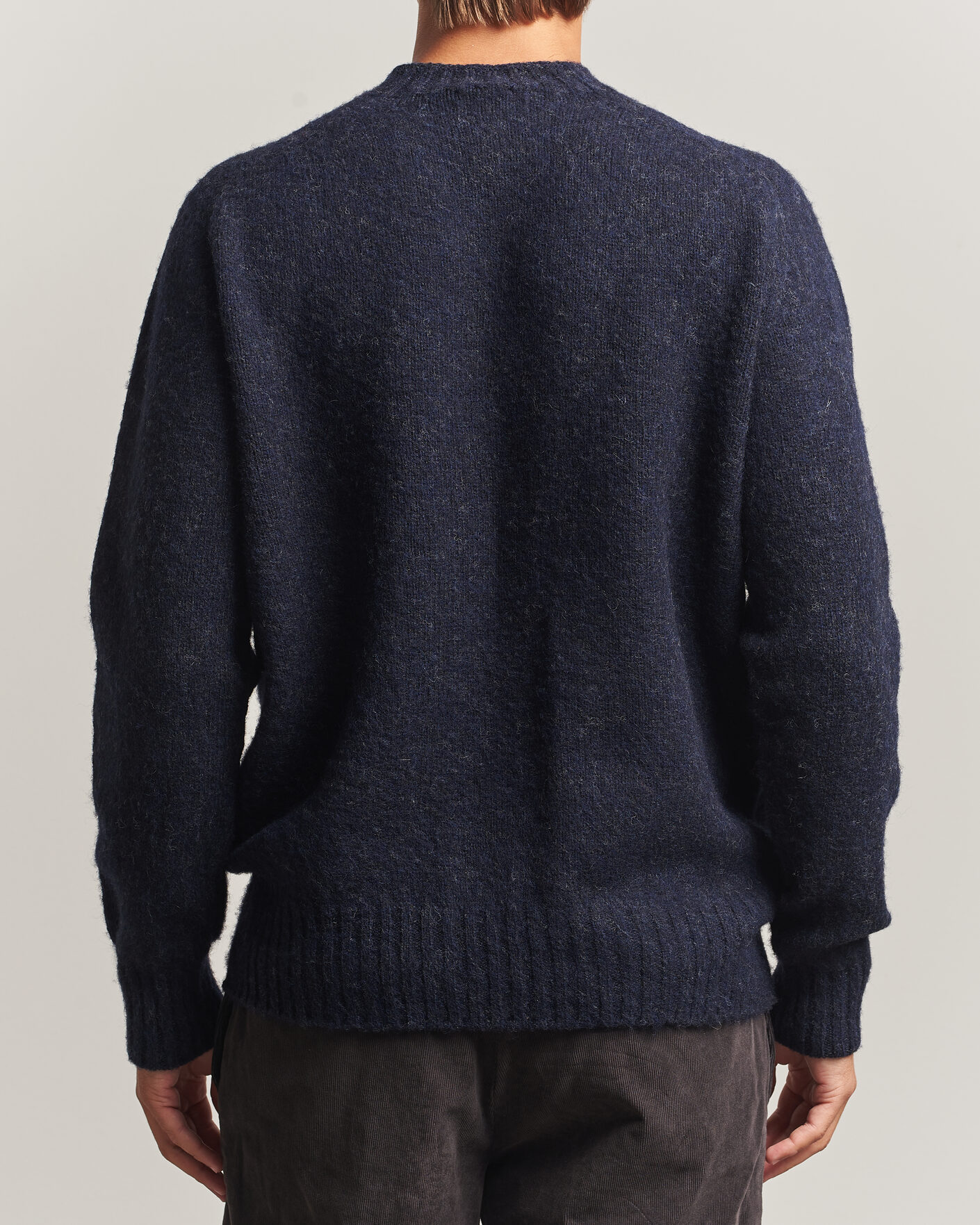Homme | Pulls Et Tricots | Sunspel | Brushed Shetland Crew Neck Dark Navy