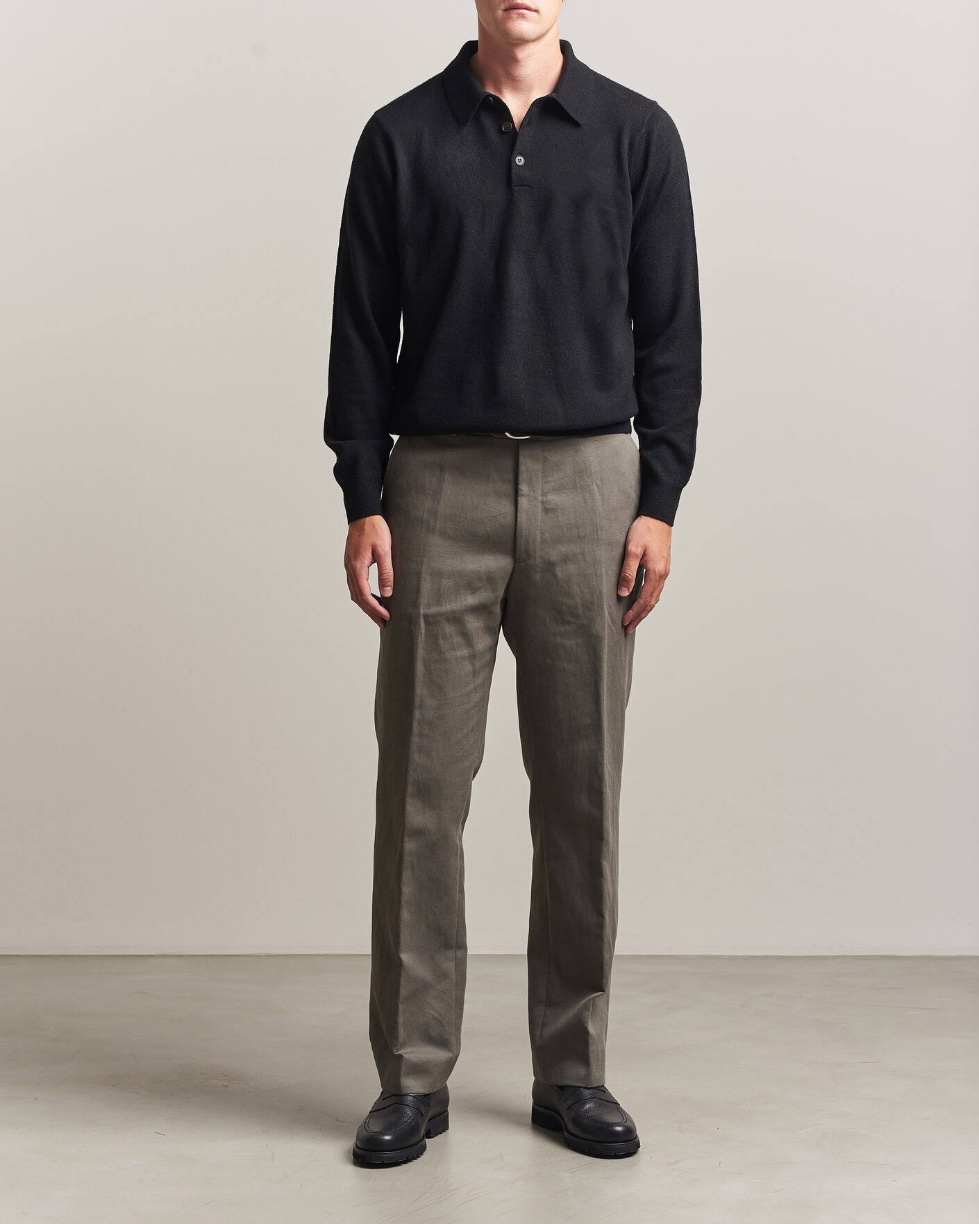 Homme | Pulls Et Tricots | Sunspel | Cashmere Polo Black