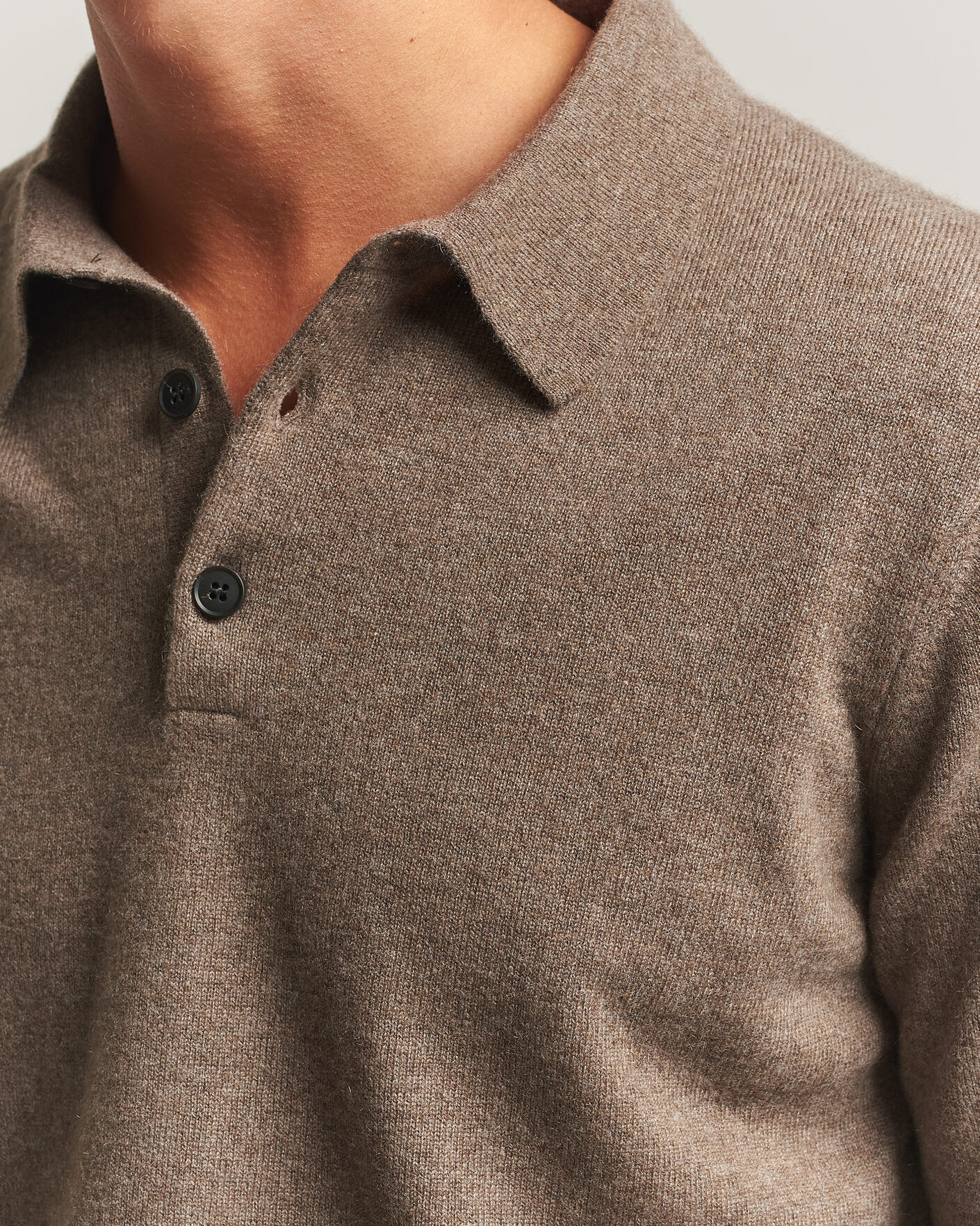 Homme | Pulls Et Tricots | Sunspel | Cashmere Polo Taupe