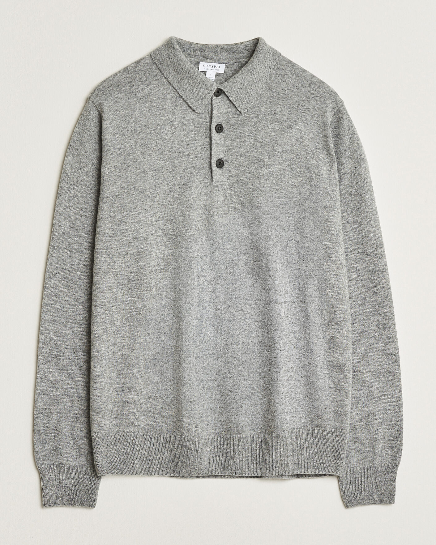 Homme | Pulls Et Tricots | Sunspel | Cashmere Polo Grey Melange