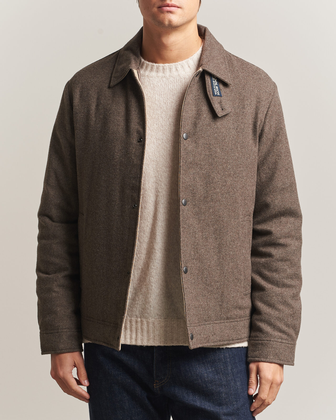 Homme | Manteaux Et Vestes | Woolrich | Wool Light Padded Keating Shirt Jacket Falcon