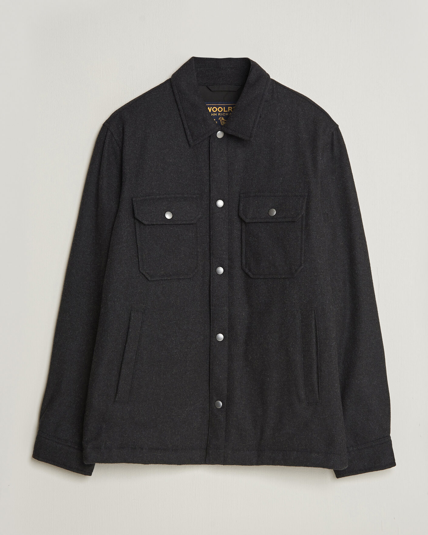 Homme | Manteaux Et Vestes | Woolrich | Alaskan Wool Light Padded Shirt Jacket Faded Black