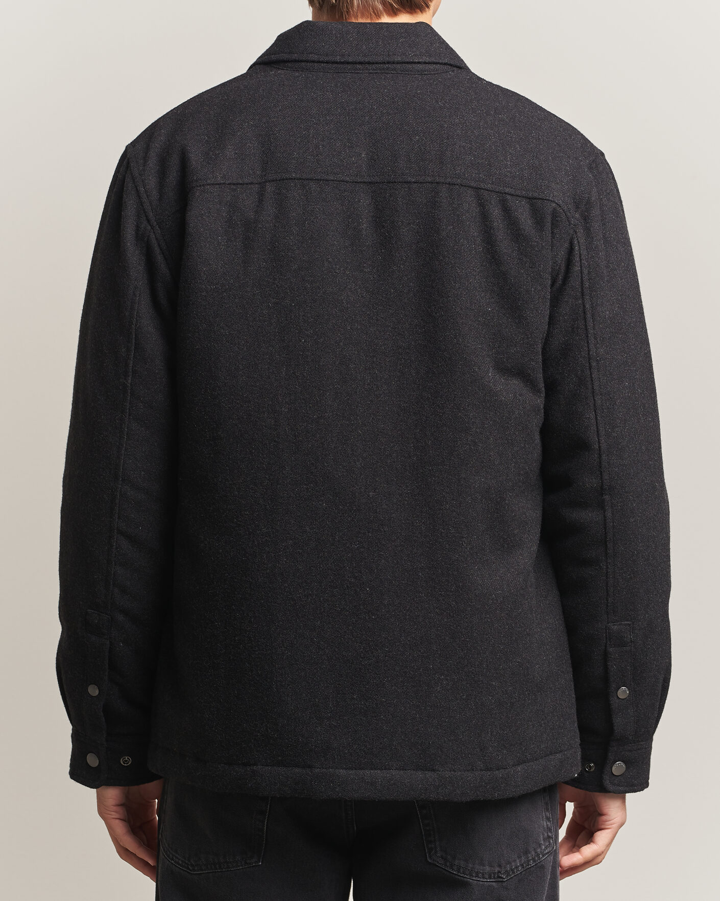 Homme | Manteaux Et Vestes | Woolrich | Alaskan Wool Light Padded Shirt Jacket Faded Black