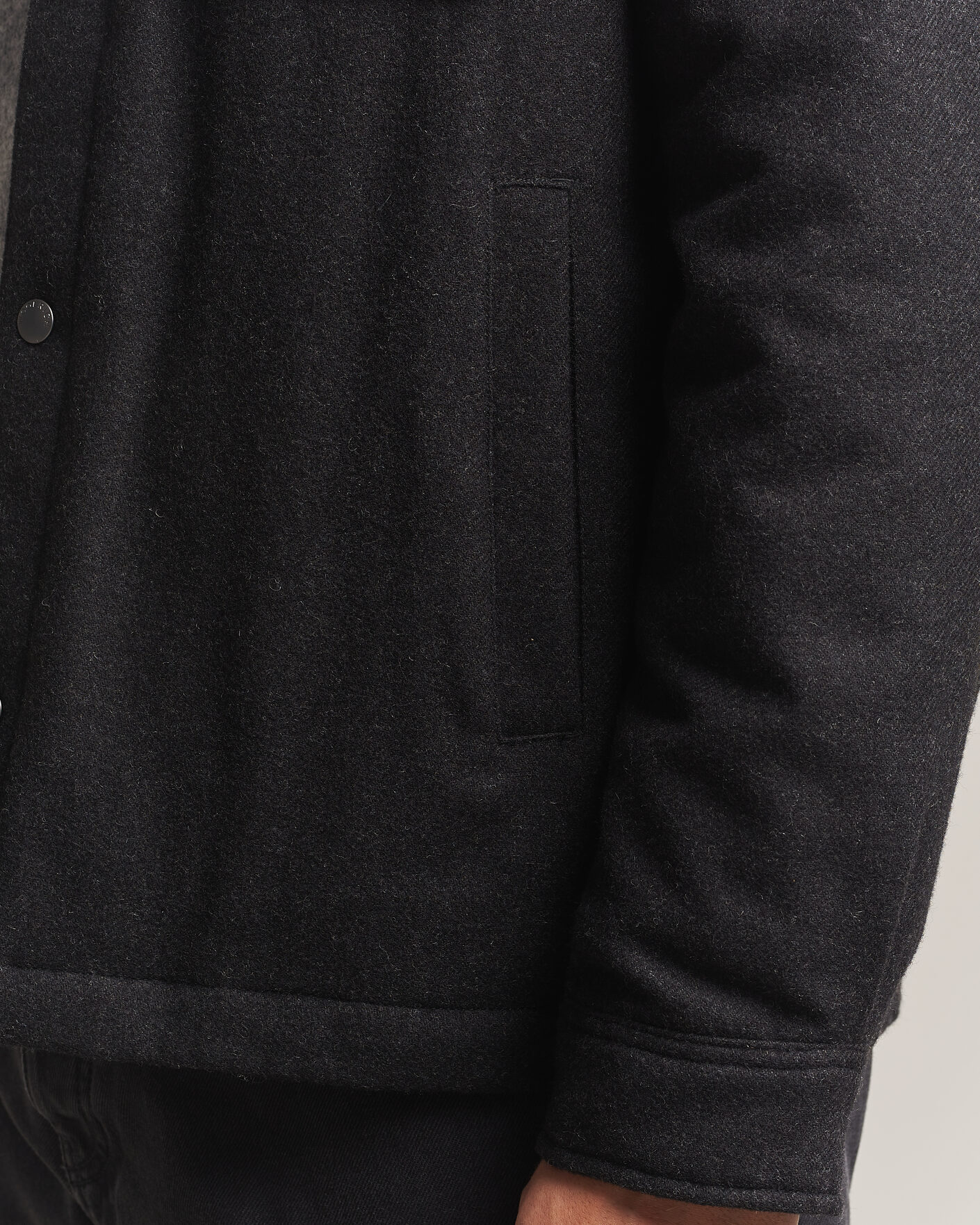 Homme | Manteaux Et Vestes | Woolrich | Alaskan Wool Light Padded Shirt Jacket Faded Black
