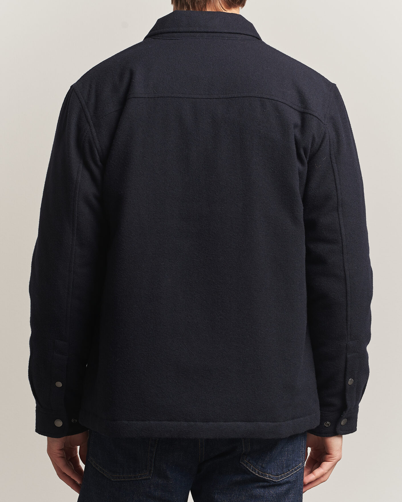 Heren | Jassen | Woolrich | Alaskan Wool Light Padded Shirt Jacket Melton Blue