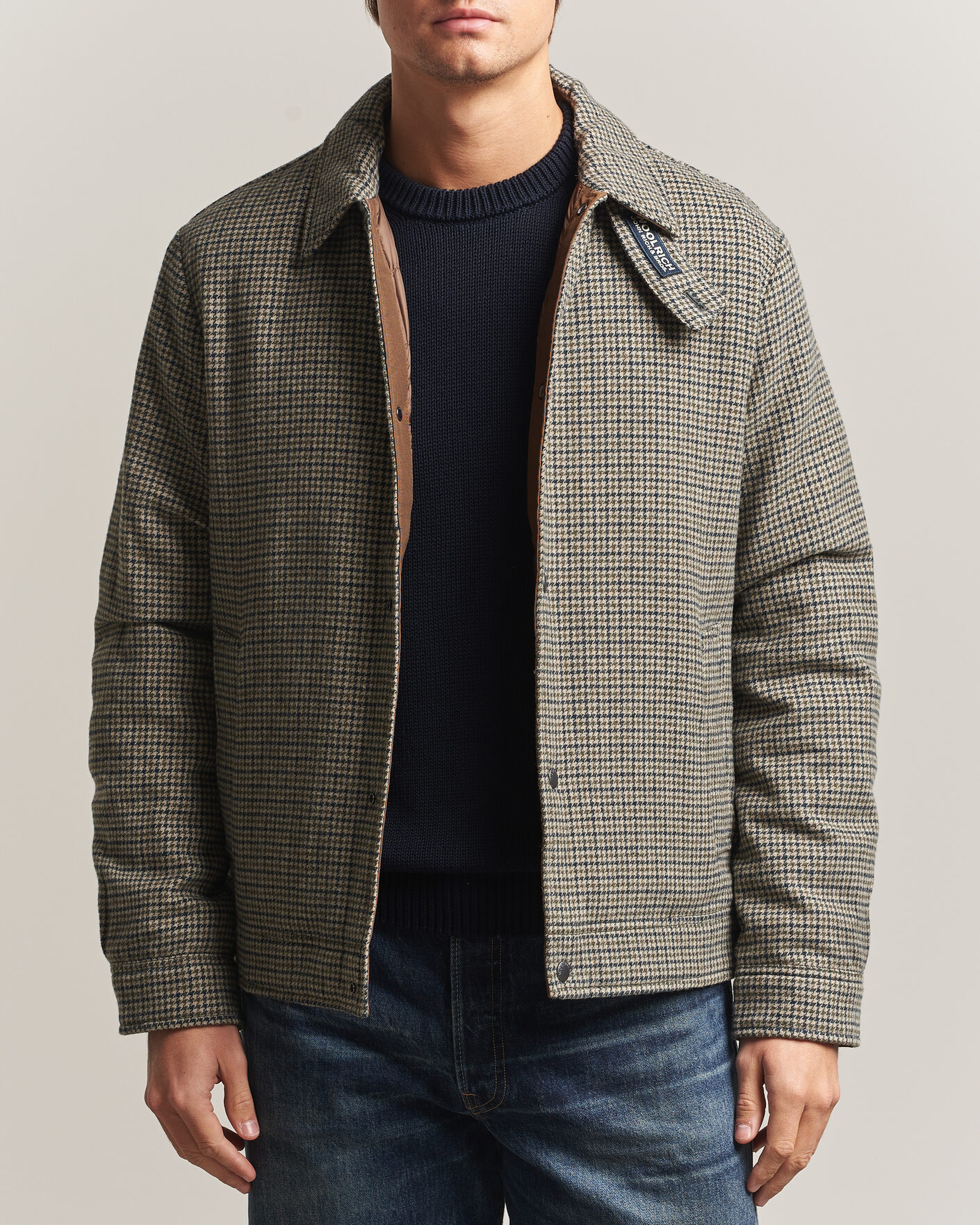 Heren | Jassen | Woolrich | Wool Check Light Padded Keating Shirt Jacket Brown