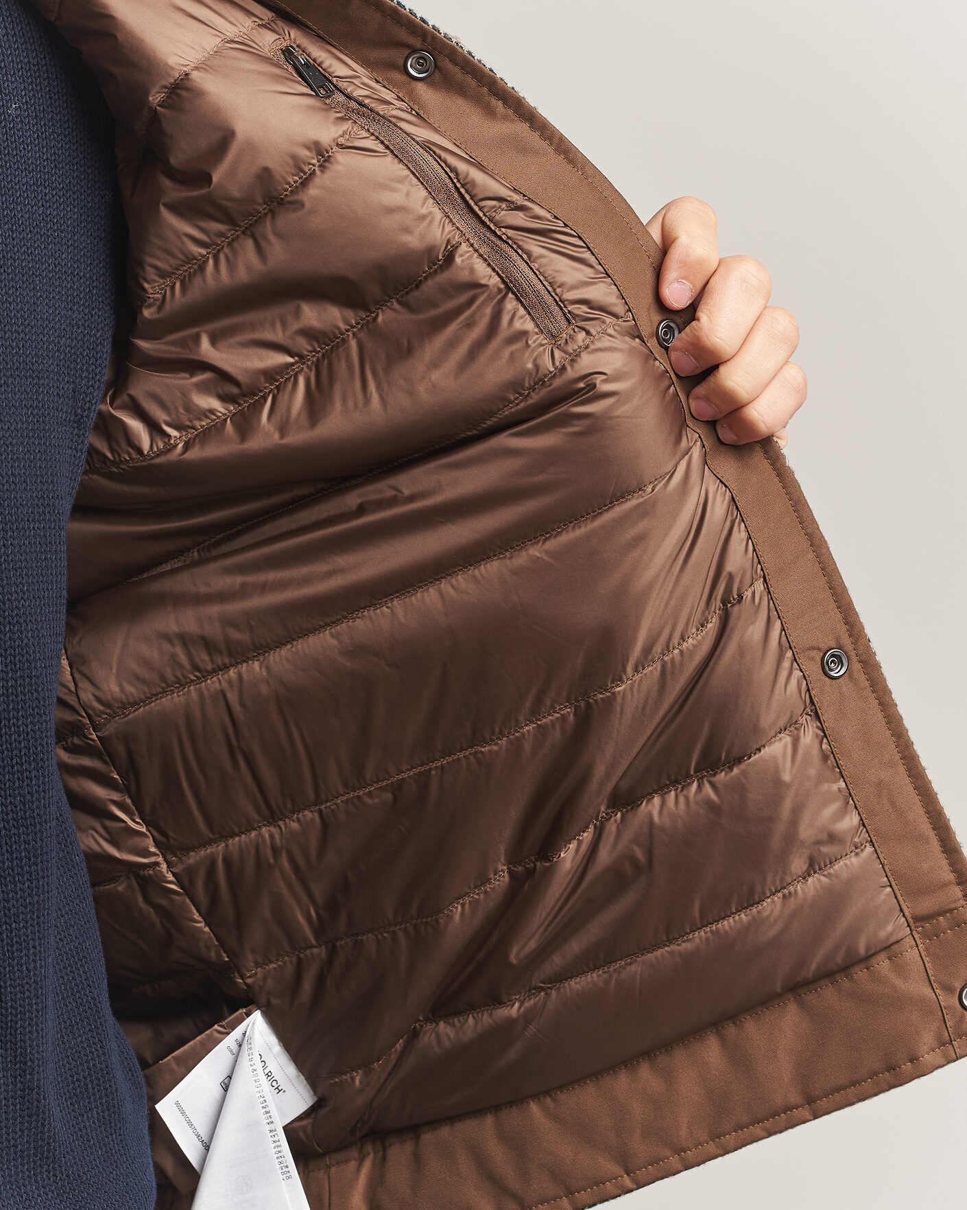 Heren | Jassen | Woolrich | Wool Check Light Padded Keating Shirt Jacket Brown