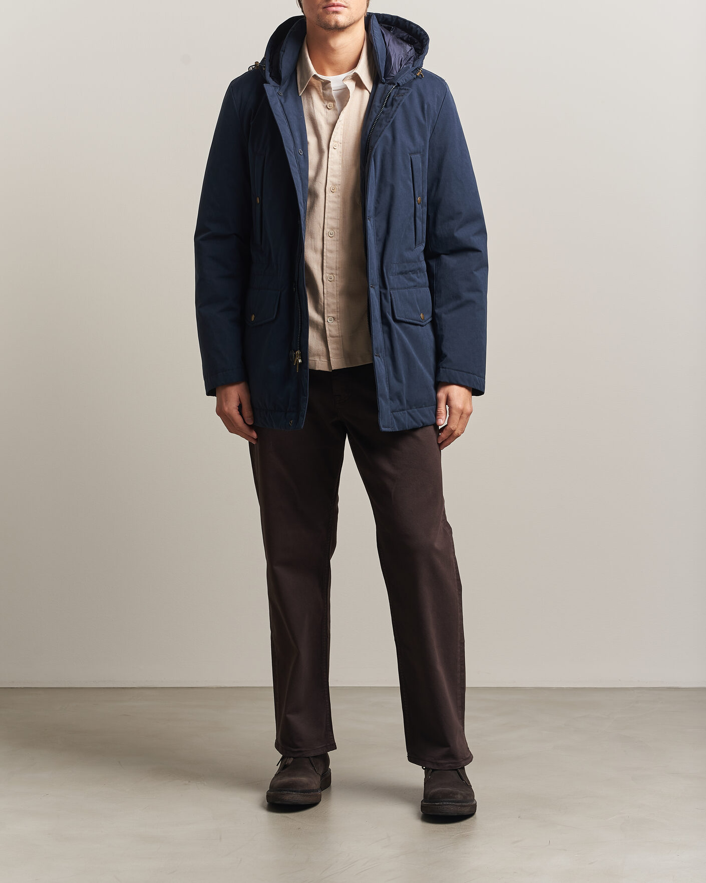 Heren | Jassen | Woolrich | Mountain Cloth Parka Melton Blue