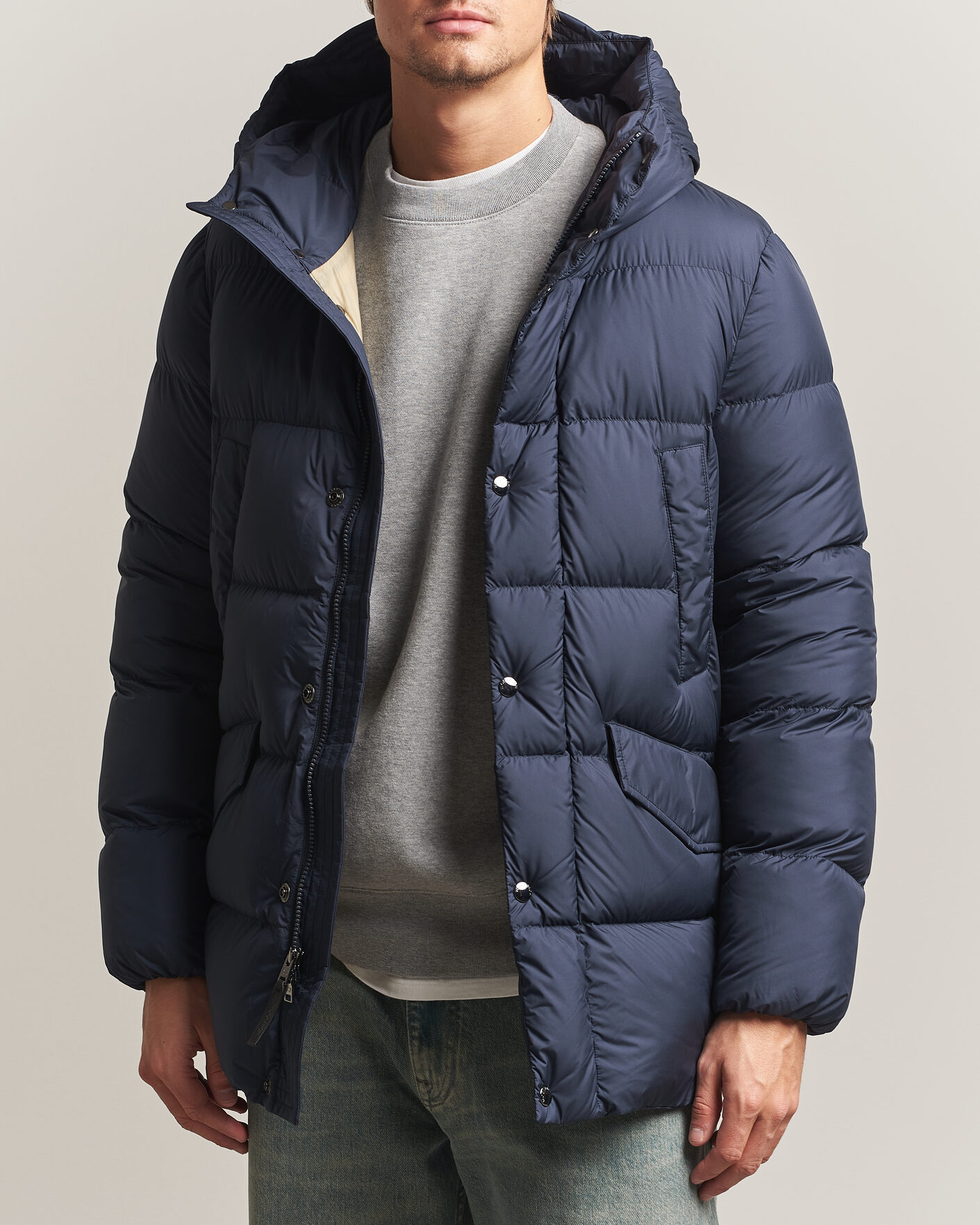 Heren | Jassen | Woolrich | Cloud Davis Parka Melton Blue