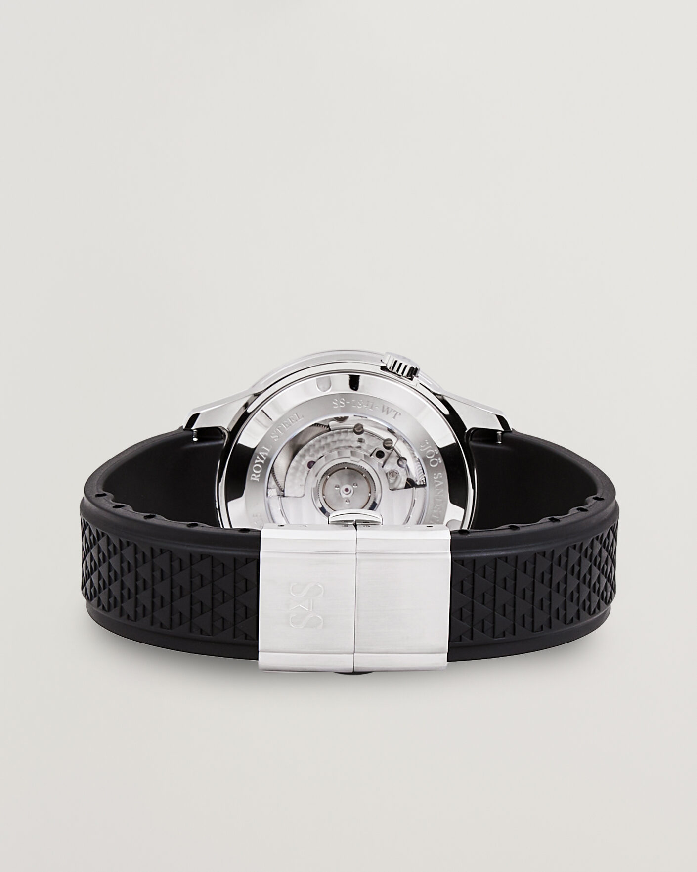Heren | Sjöö Sandström Royal Steel Worldtimer 41mm Black Rubber White Dial | Sjöö Sandström | Royal Steel Worldtimer 41mm Black Rubber White Dial